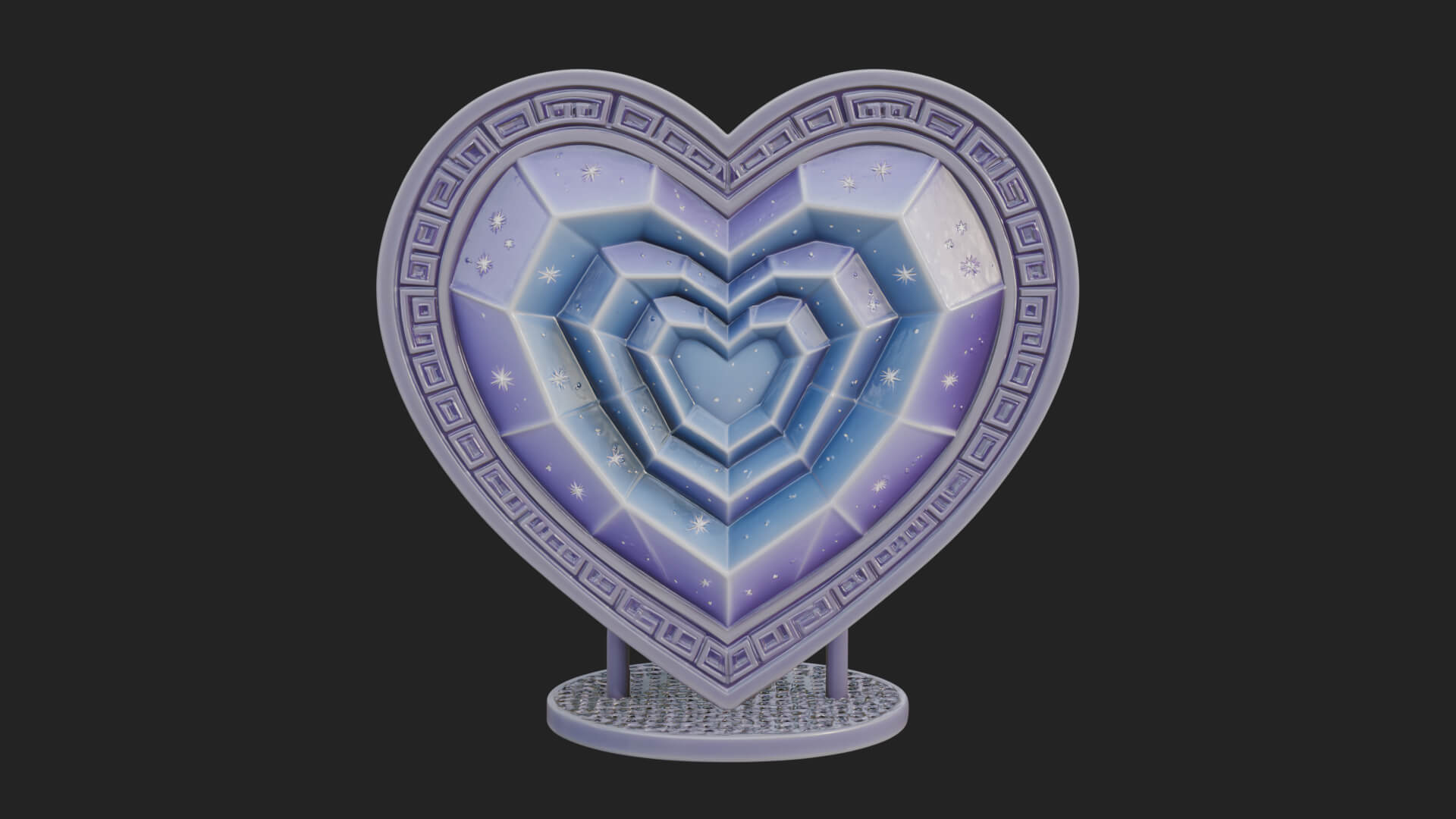 Ornate Framed Heart Plaque Design 250 3D Print Model 3D Model