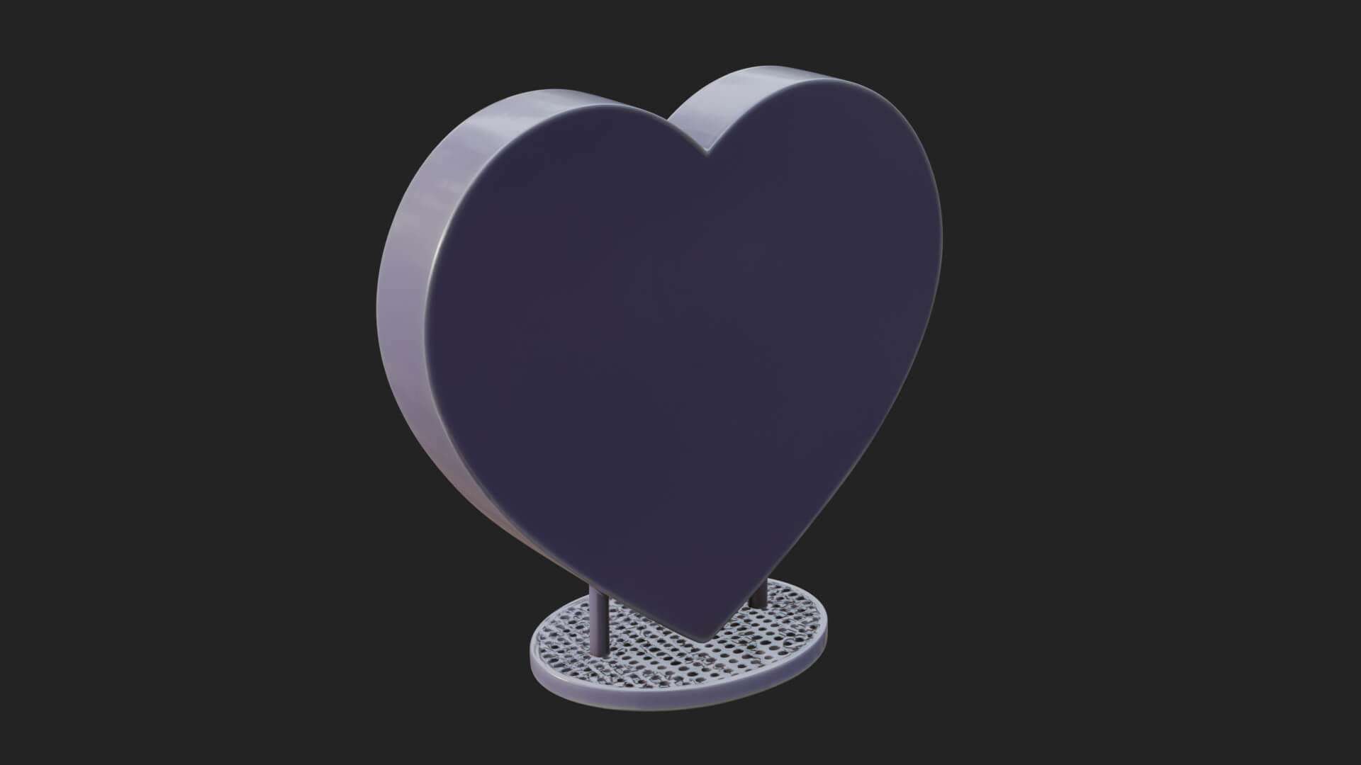 Ornate Framed Heart Plaque Design 250 3D Print Model 3D Model