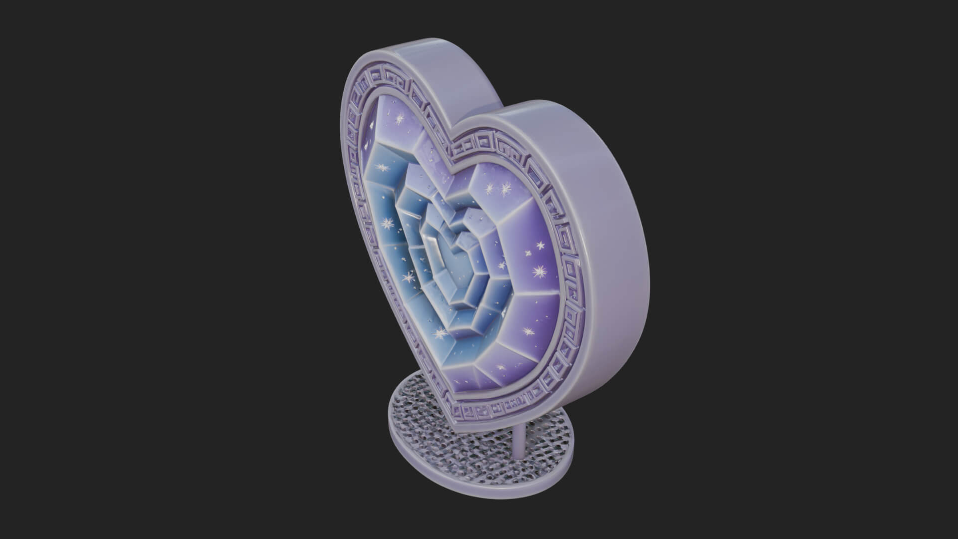Ornate Framed Heart Plaque Design 250 3D Print Model 3D Model