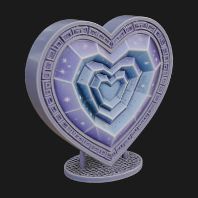 Ornate Framed Heart Plaque Design 250 3D Print Model