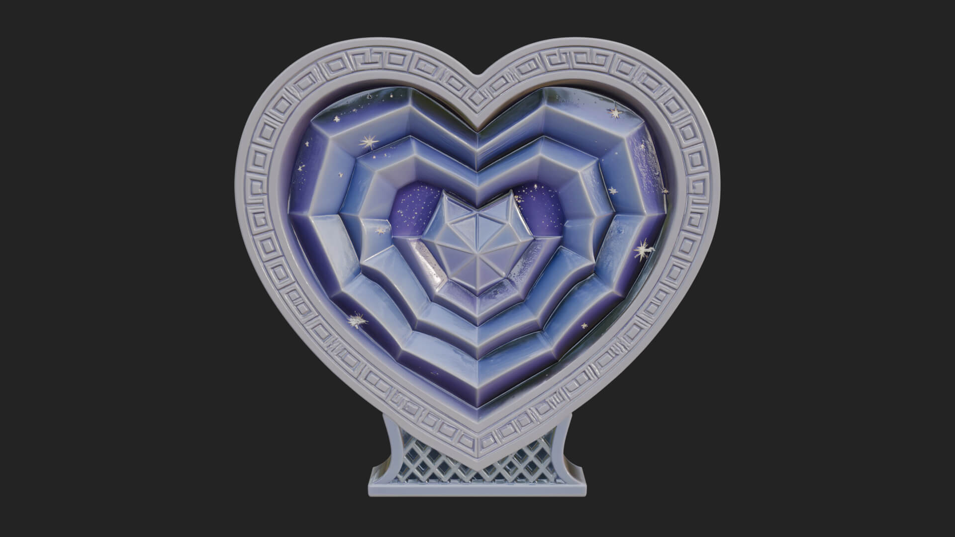 Ornate Framed Heart Plaque Design 251 3D Print Model 3D Model