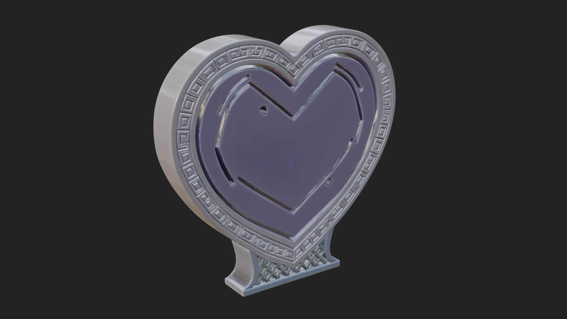 Ornate Framed Heart Plaque Design 251 3D Print Model 3D Model