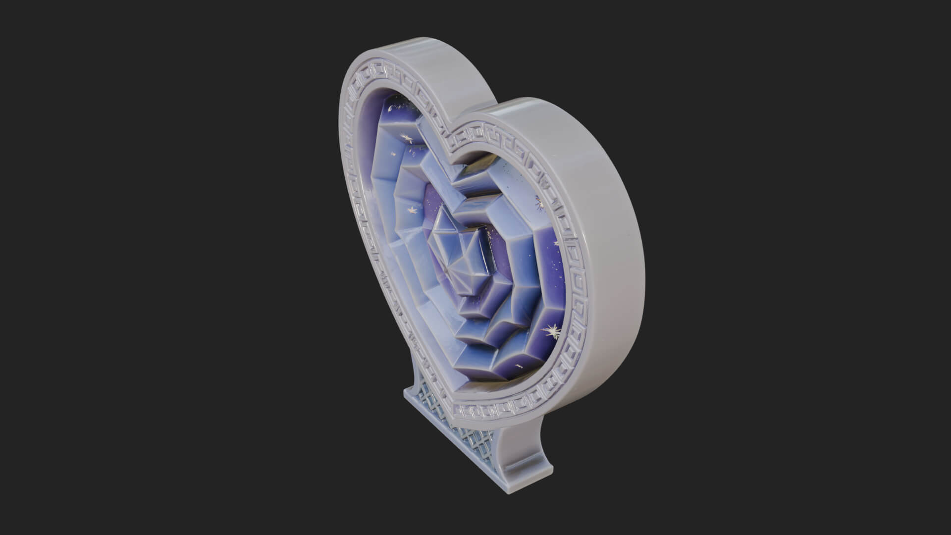 Ornate Framed Heart Plaque Design 251 3D Print Model 3D Model