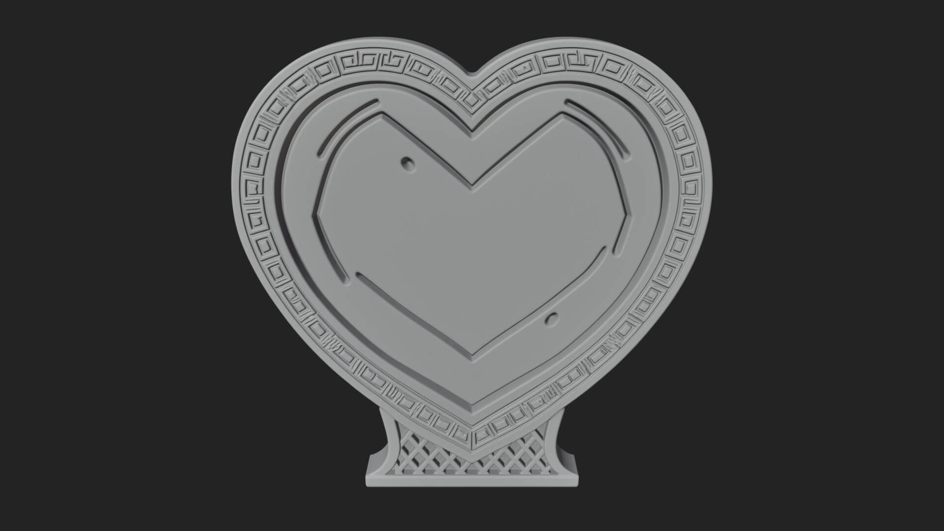 Ornate Framed Heart Plaque Design 251 3D Print Model 3D Model