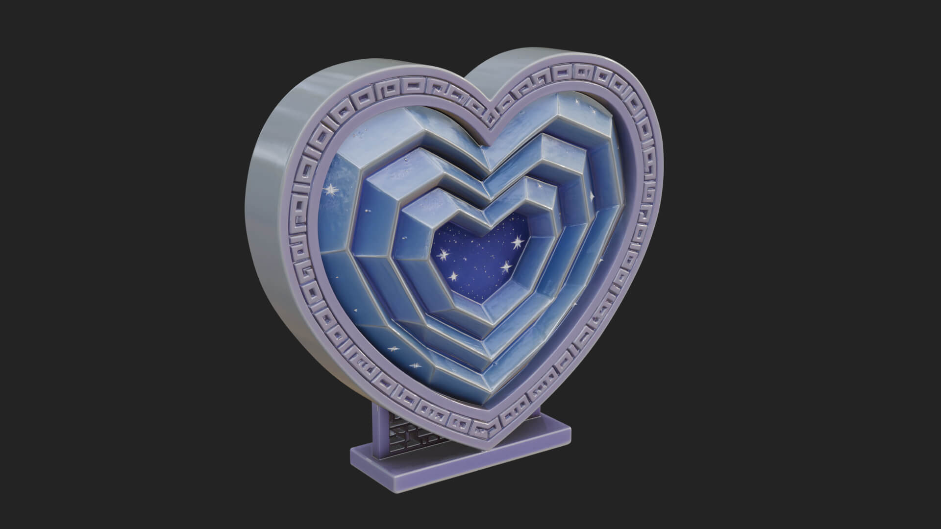 Ornate Framed Heart Plaque Design 252 3D Print Model 3D Model