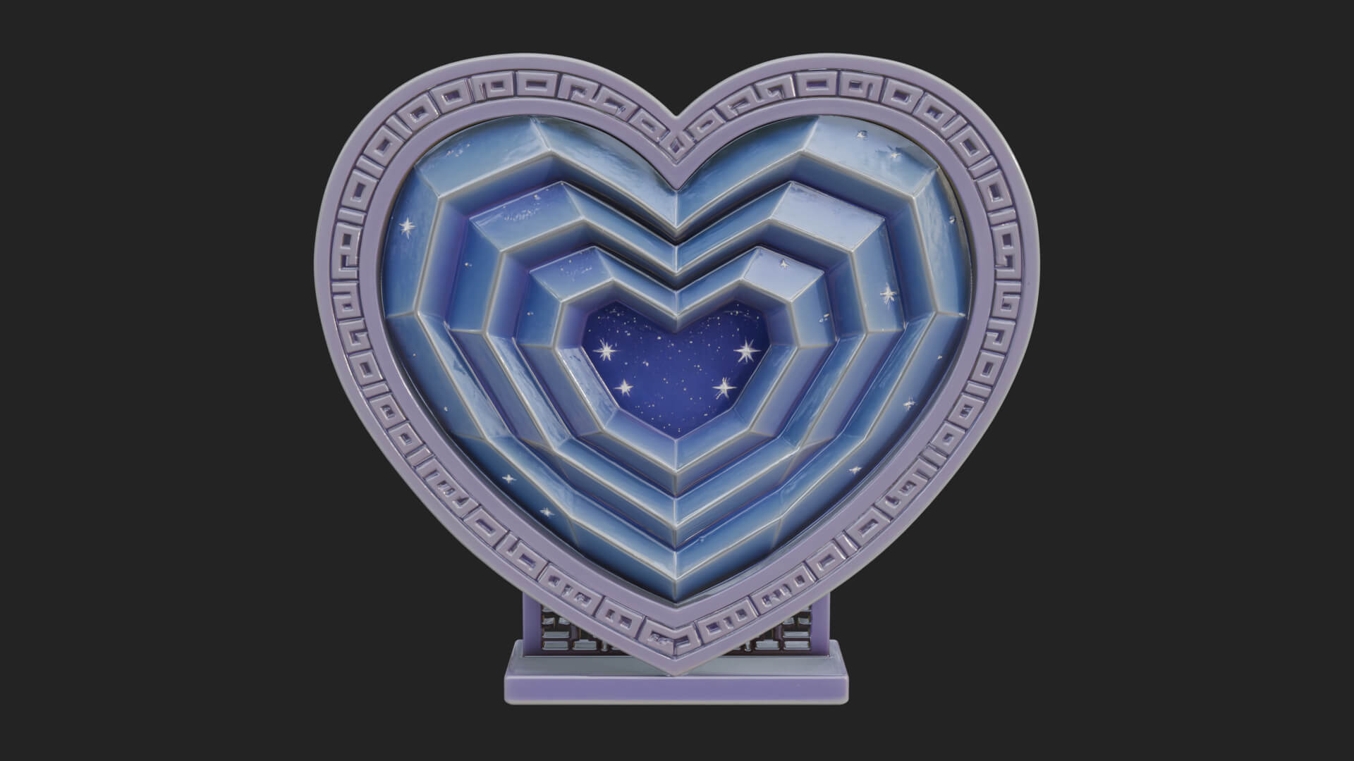 Ornate Framed Heart Plaque Design 252 3D Print Model 3D Model