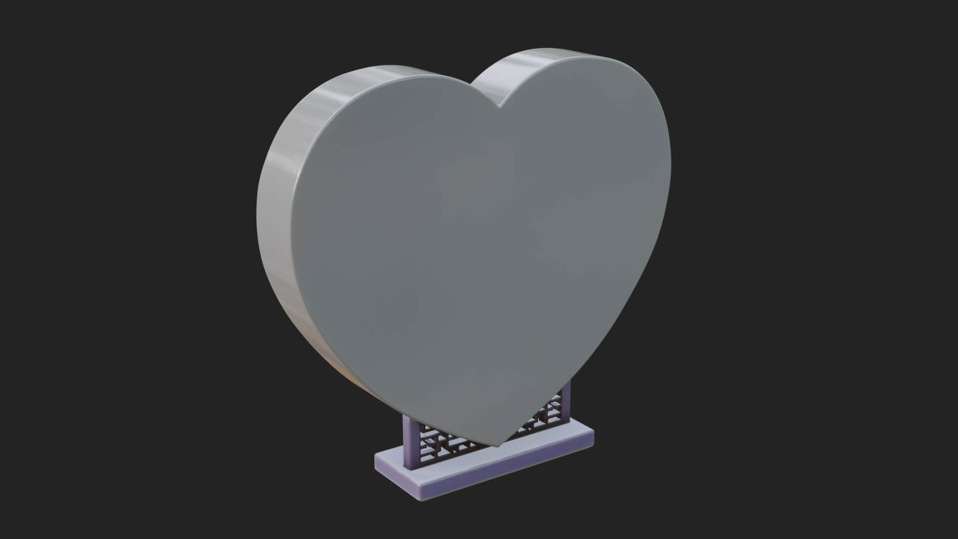 Ornate Framed Heart Plaque Design 252 3D Print Model 3D Model
