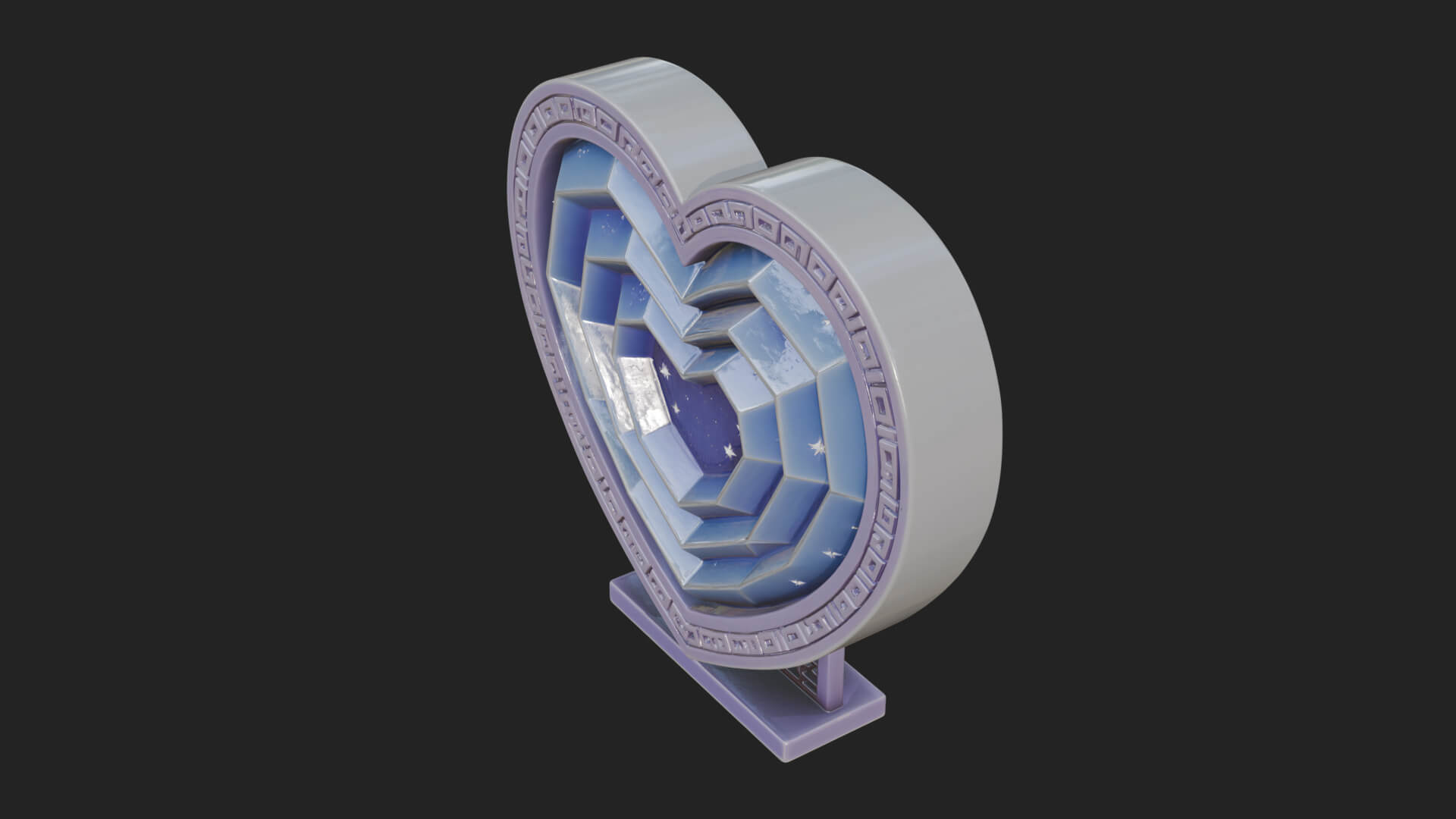 Ornate Framed Heart Plaque Design 252 3D Print Model 3D Model