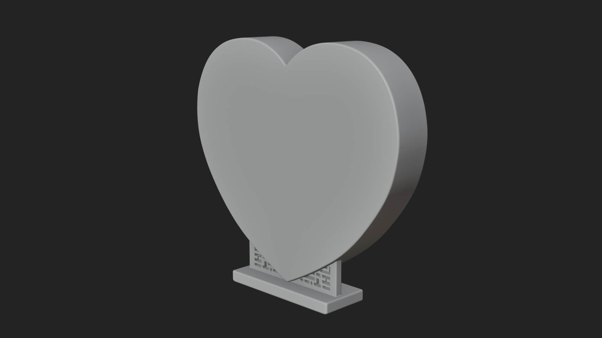 Ornate Framed Heart Plaque Design 252 3D Print Model 3D Model