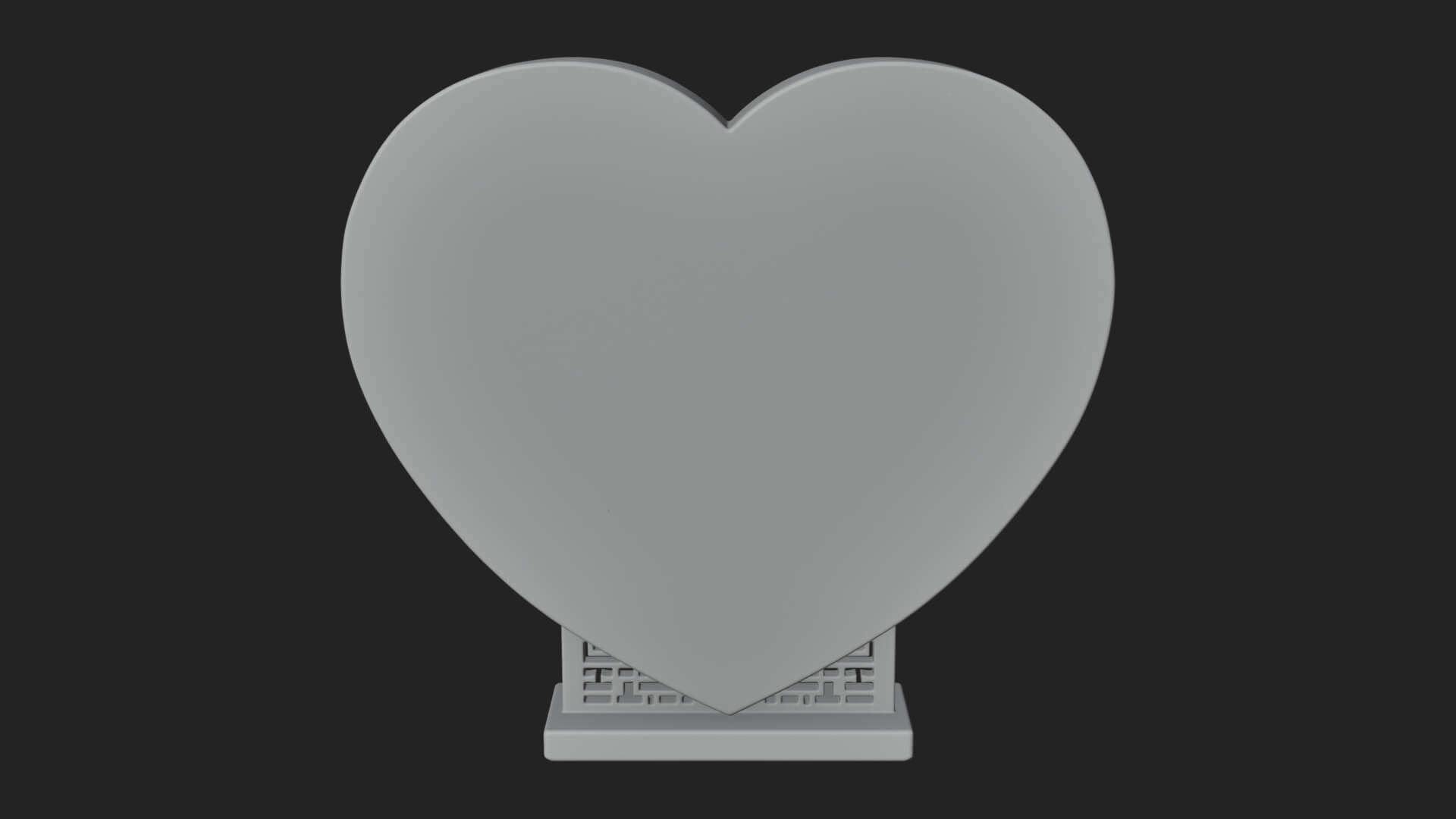 Ornate Framed Heart Plaque Design 252 3D Print Model 3D Model