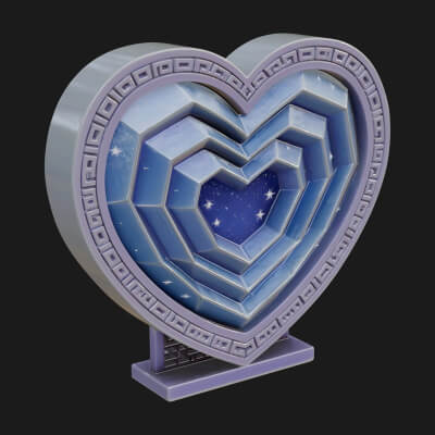 Ornate Framed Heart Plaque Design 252 3D Print Model