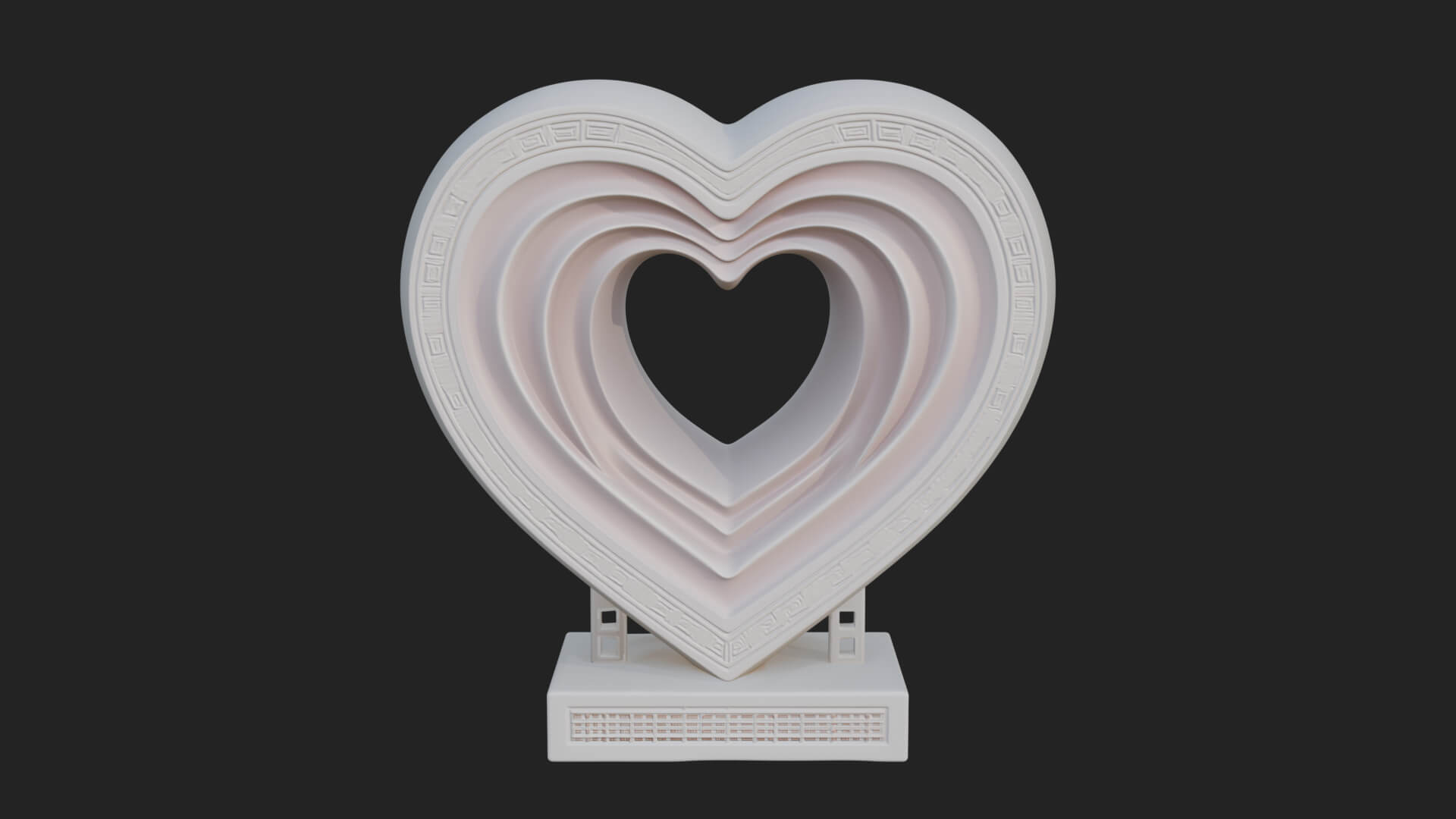 Ornate Framed Heart Plaque Design 253 3D Print Model 3D Model