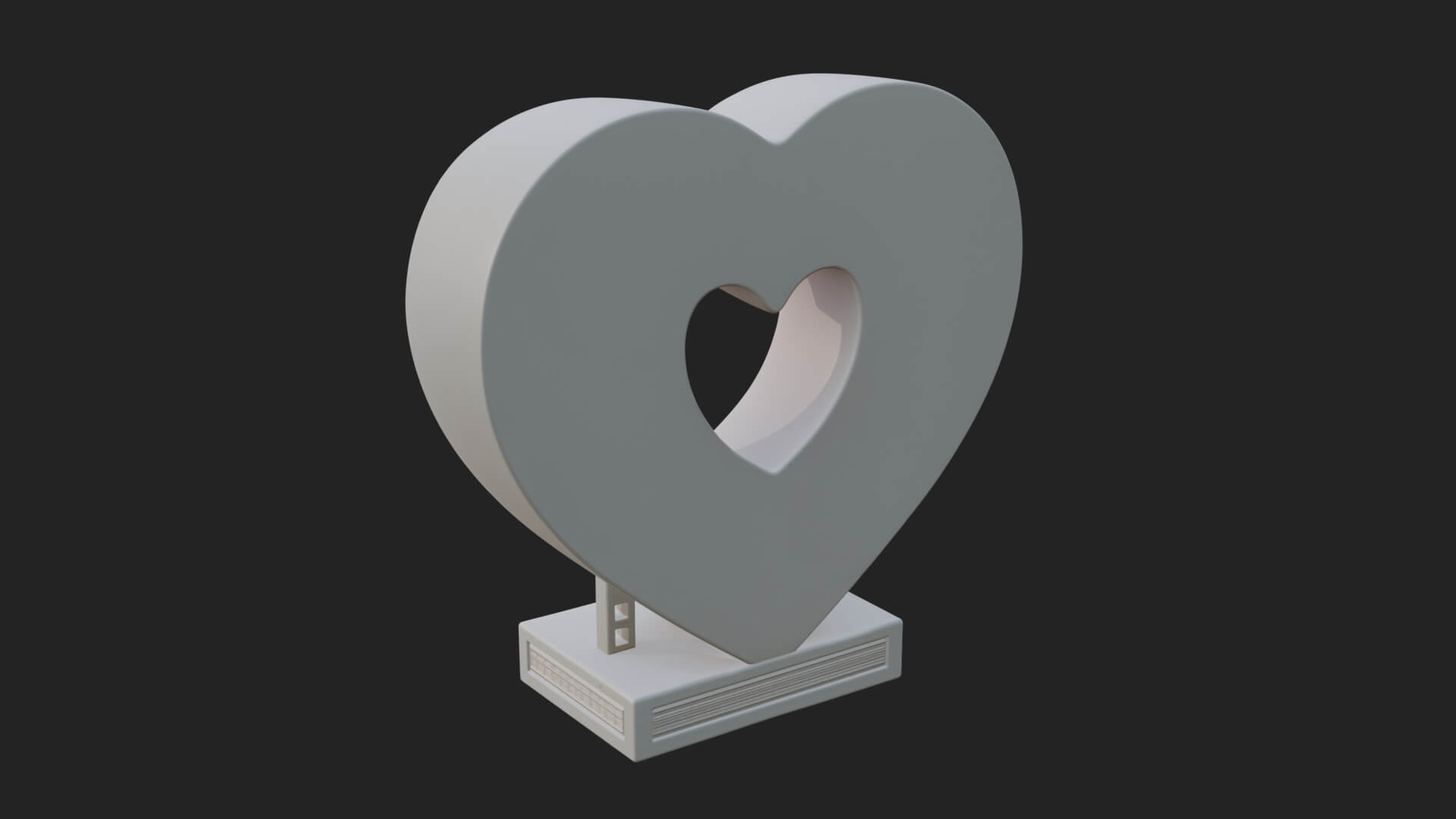 Ornate Framed Heart Plaque Design 253 3D Print Model 3D Model