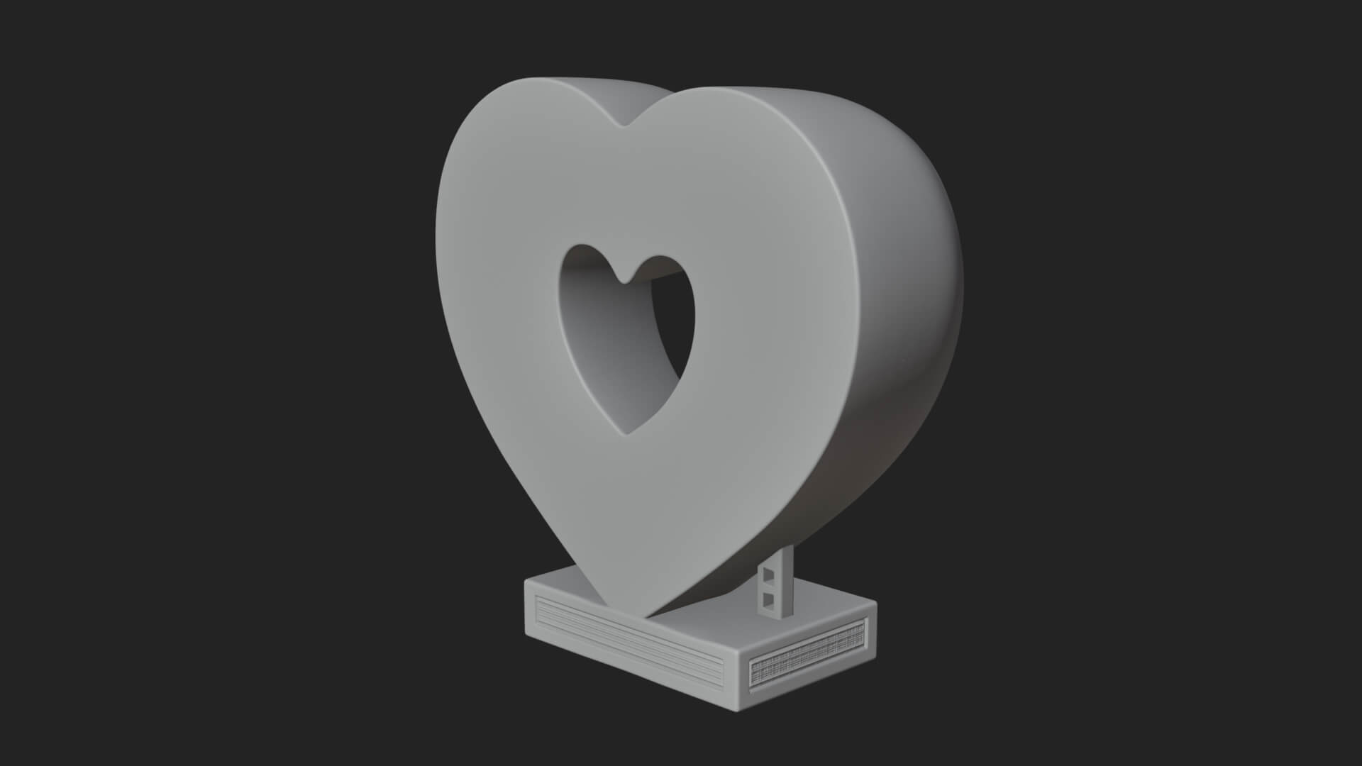 Ornate Framed Heart Plaque Design 253 3D Print Model 3D Model