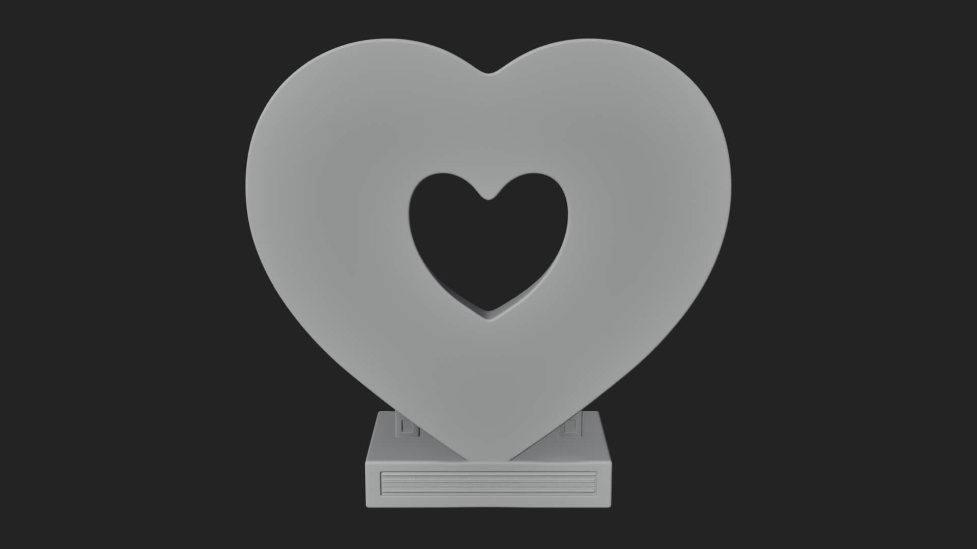 Ornate Framed Heart Plaque Design 253 3D Print Model 3D Model