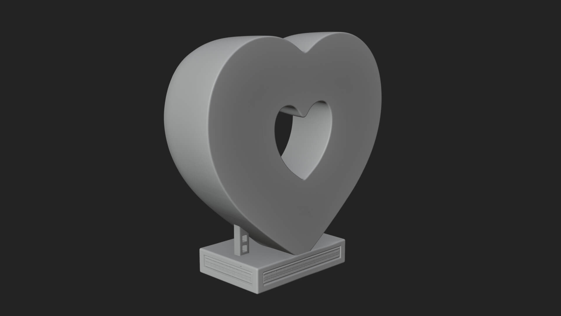 Ornate Framed Heart Plaque Design 253 3D Print Model 3D Model