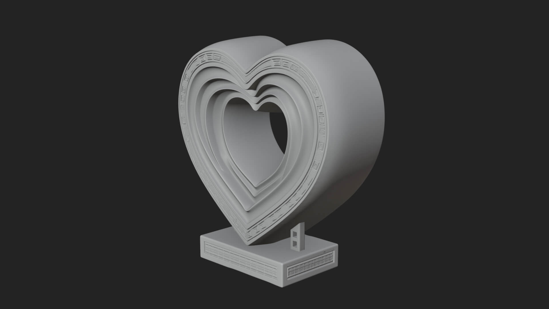 Ornate Framed Heart Plaque Design 253 3D Print Model 3D Model