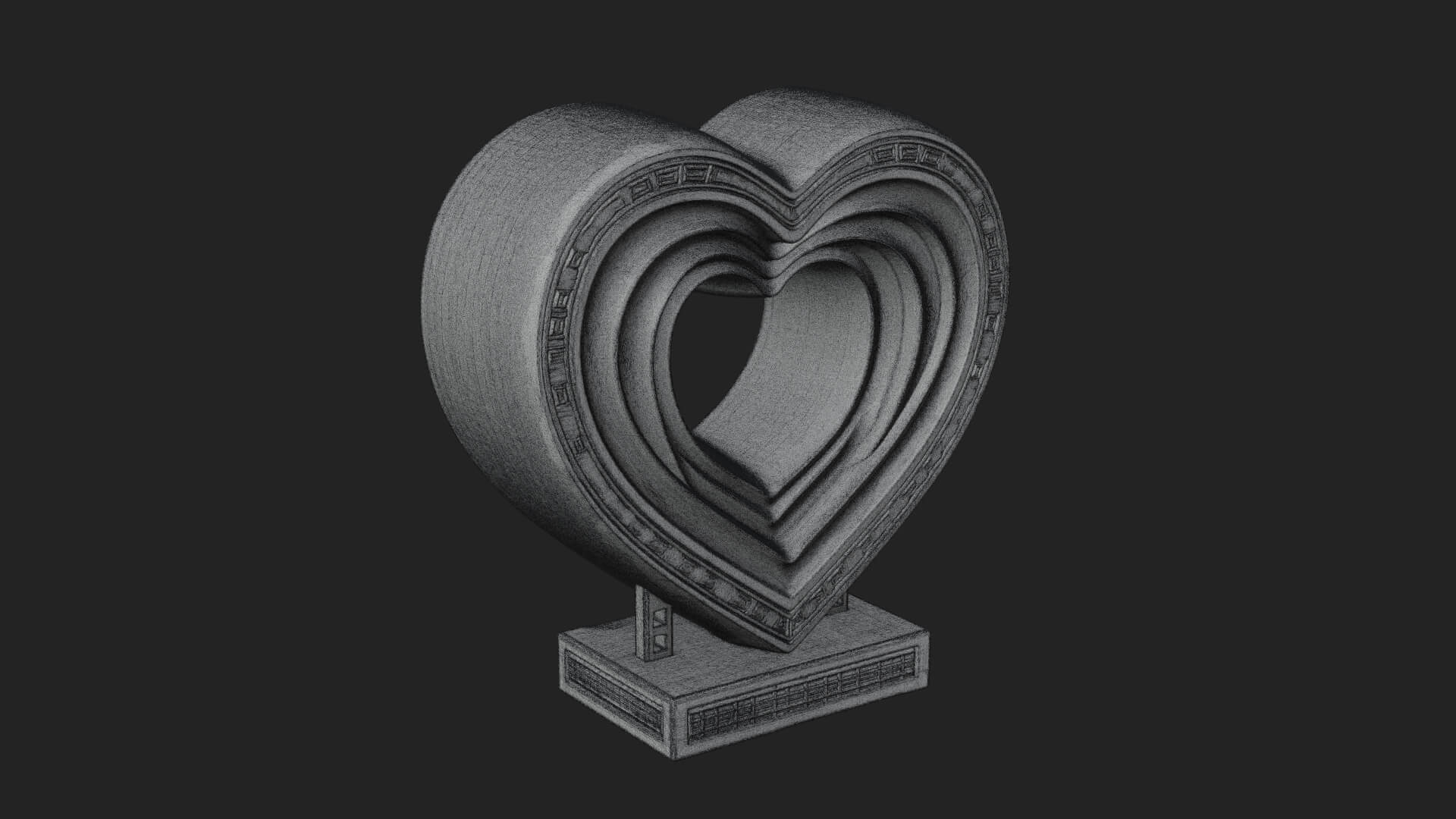 Ornate Framed Heart Plaque Design 253 3D Print Model 3D Model