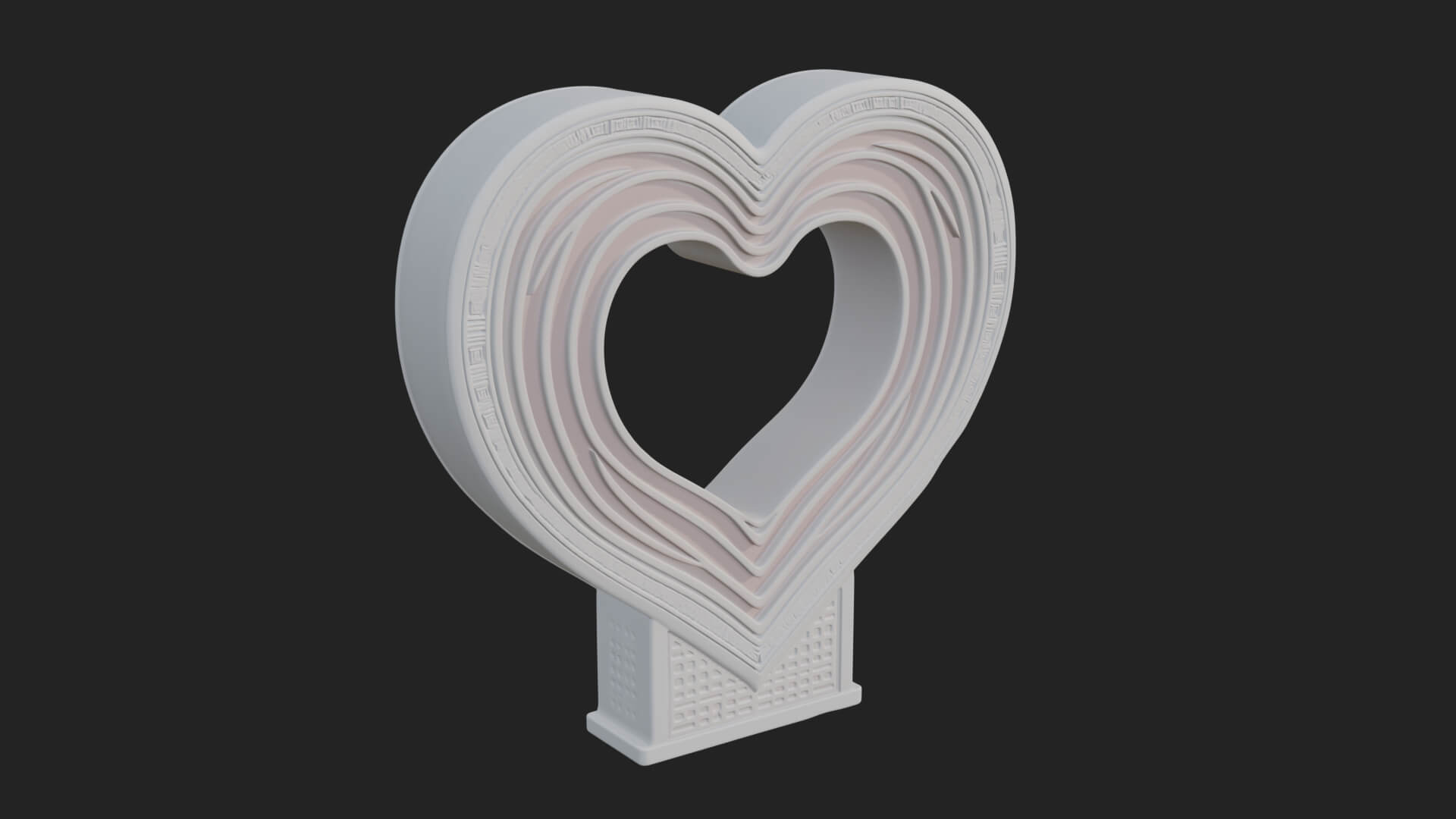 Ornate Framed Heart Plaque Design 254 3D Print Model 3D Model