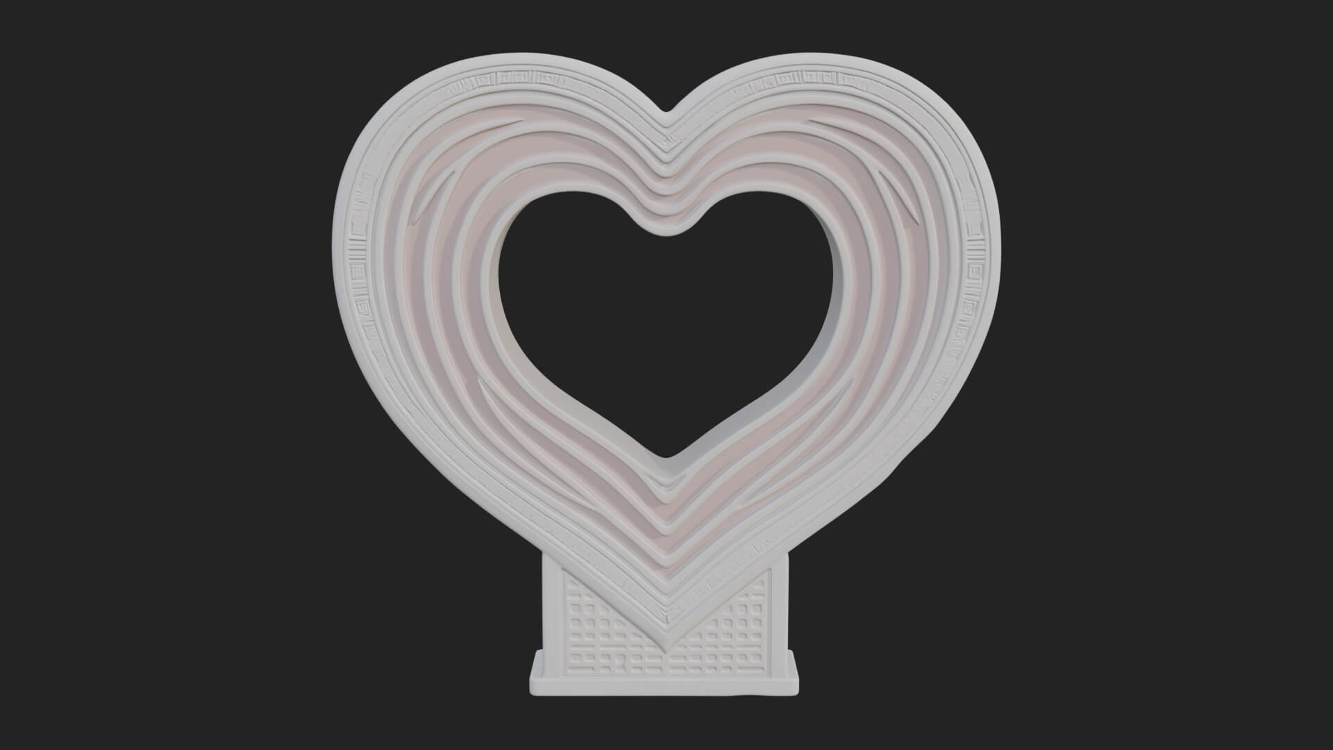 Ornate Framed Heart Plaque Design 254 3D Print Model 3D Model