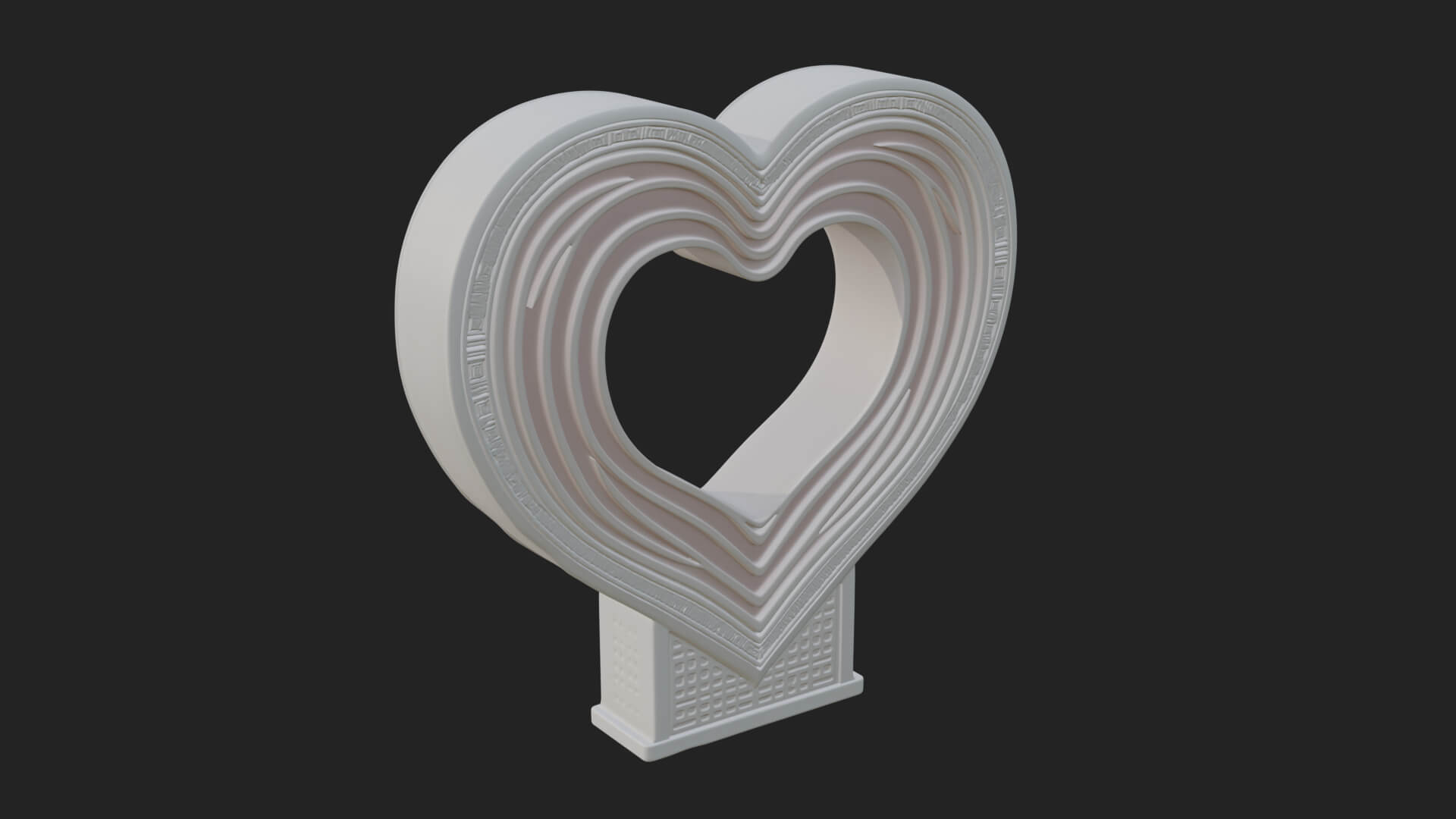 Ornate Framed Heart Plaque Design 254 3D Print Model 3D Model