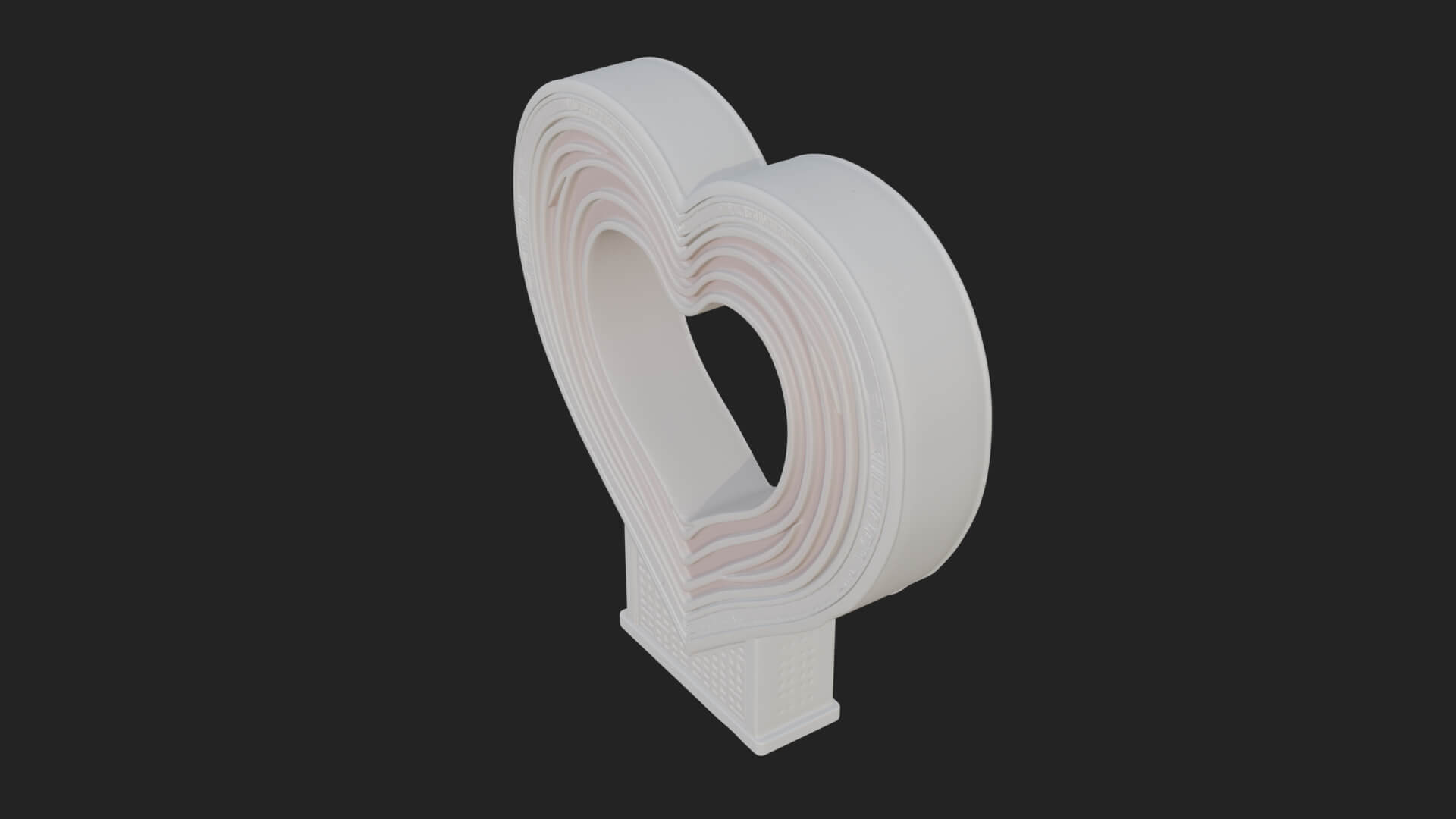 Ornate Framed Heart Plaque Design 254 3D Print Model 3D Model