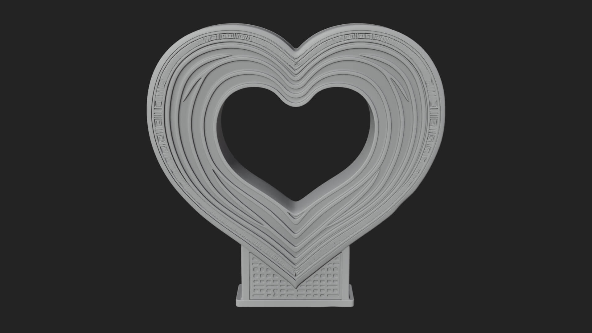 Ornate Framed Heart Plaque Design 254 3D Print Model 3D Model
