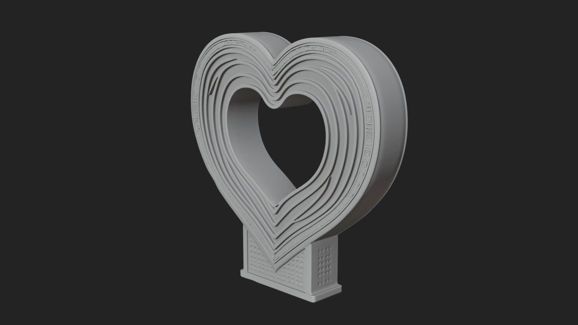 Ornate Framed Heart Plaque Design 254 3D Print Model 3D Model