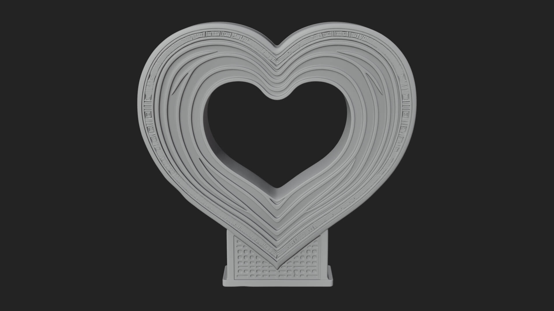 Ornate Framed Heart Plaque Design 254 3D Print Model 3D Model