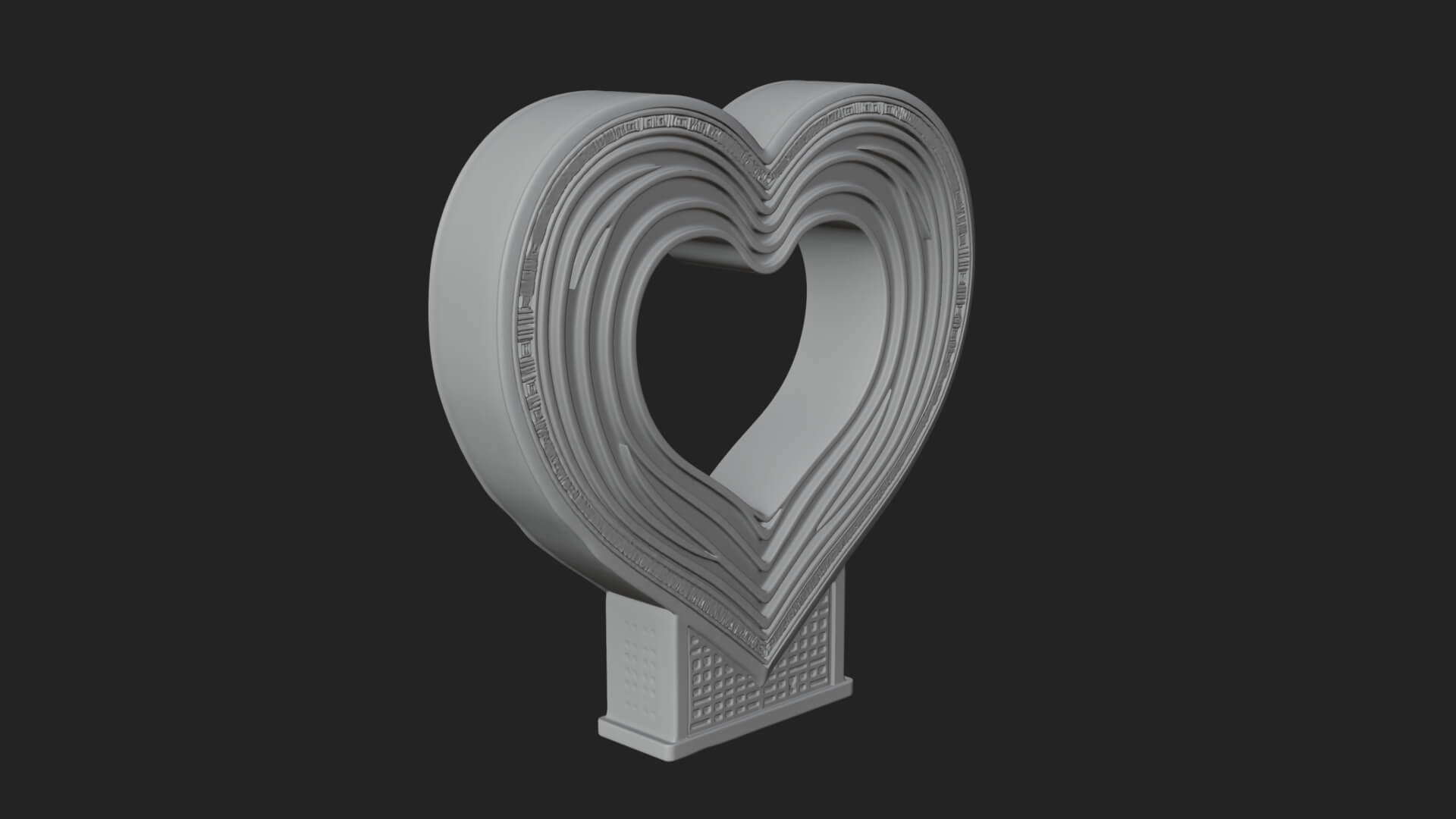 Ornate Framed Heart Plaque Design 254 3D Print Model 3D Model