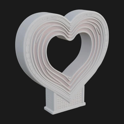 Ornate Framed Heart Plaque Design 254 3D Print Model
