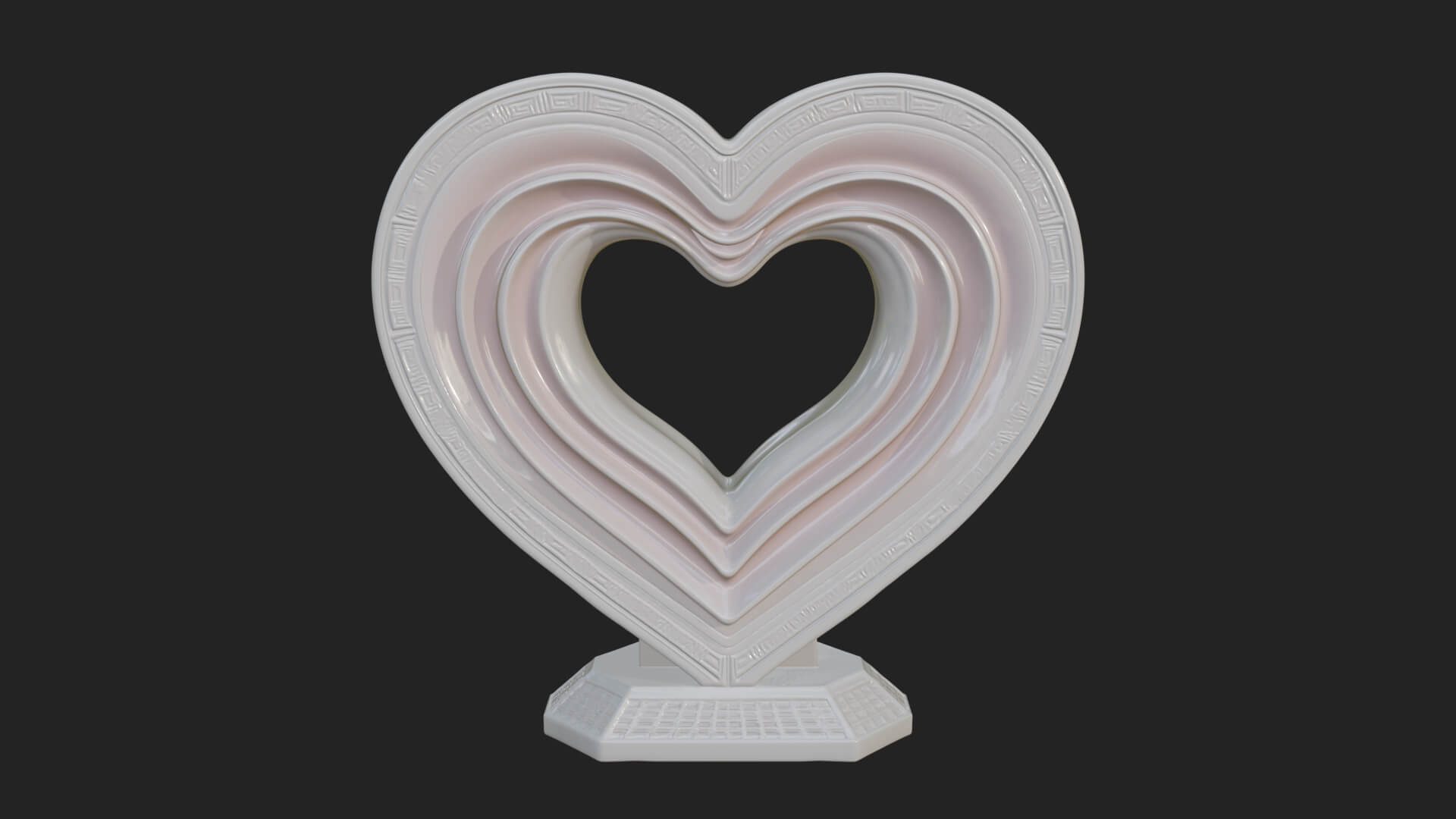 Ornate Framed Heart Plaque Design 255 3D Print Model 3D Model
