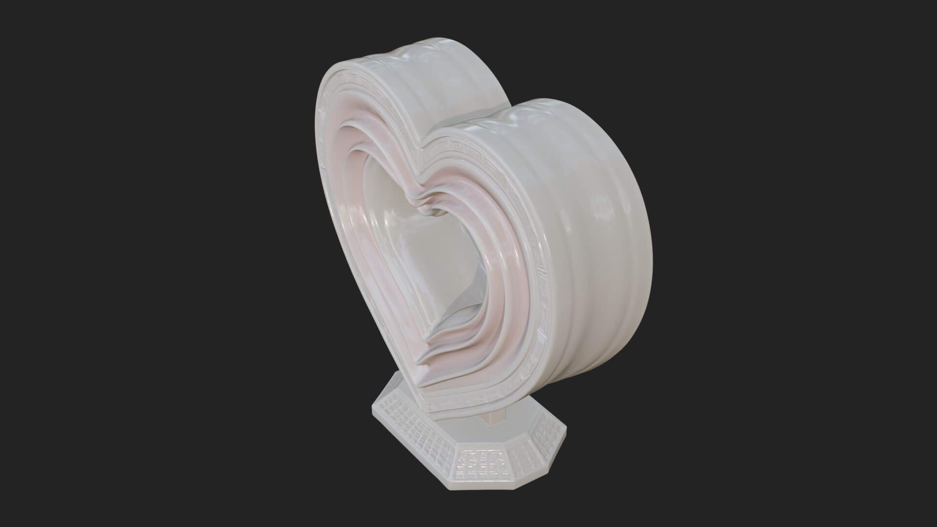 Ornate Framed Heart Plaque Design 255 3D Print Model 3D Model