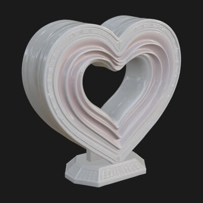 Ornate Framed Heart Plaque Design 255 3D Print Model