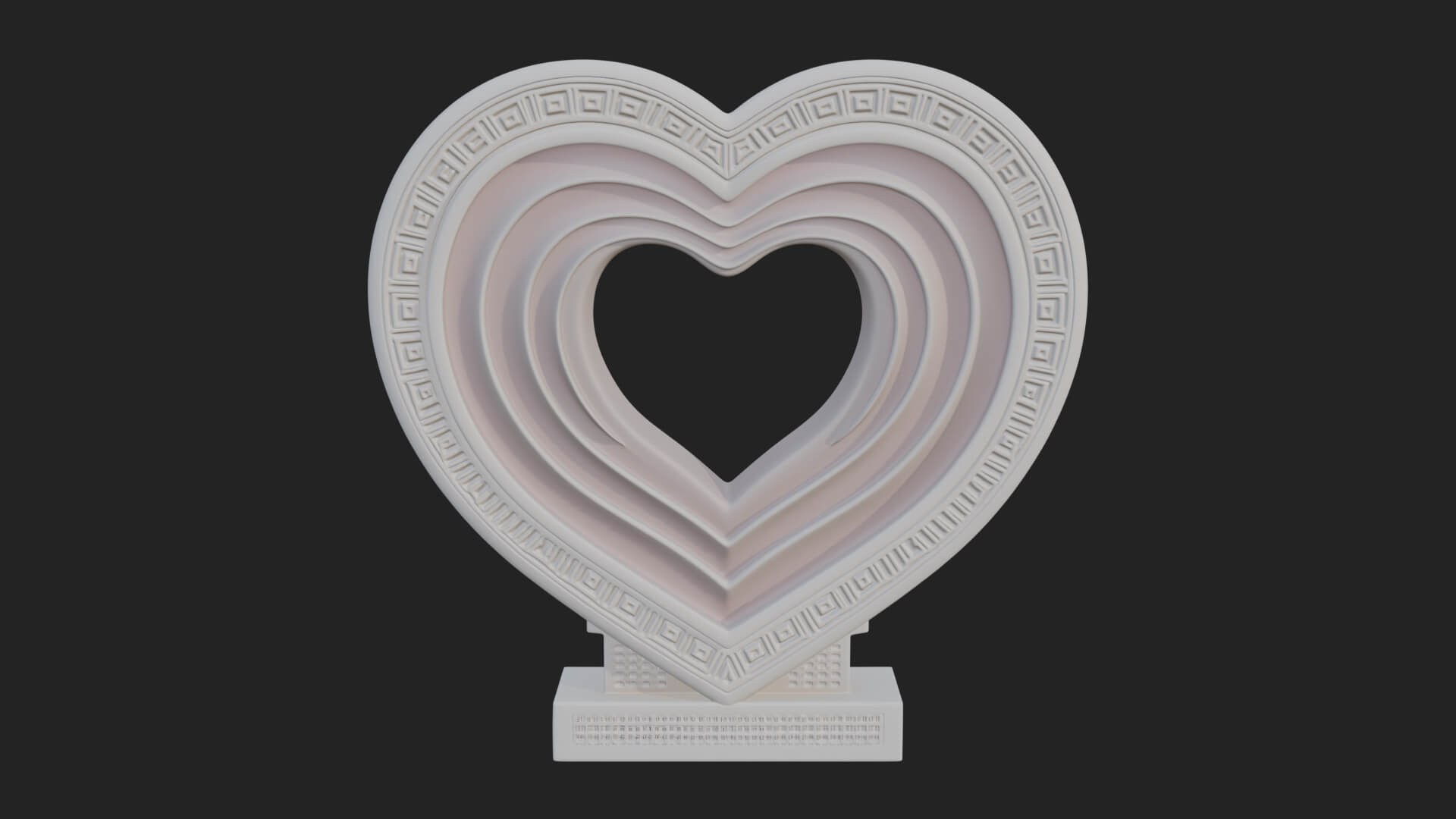 Ornate Framed Heart Plaque Design 256 3D Print Model 3D Model