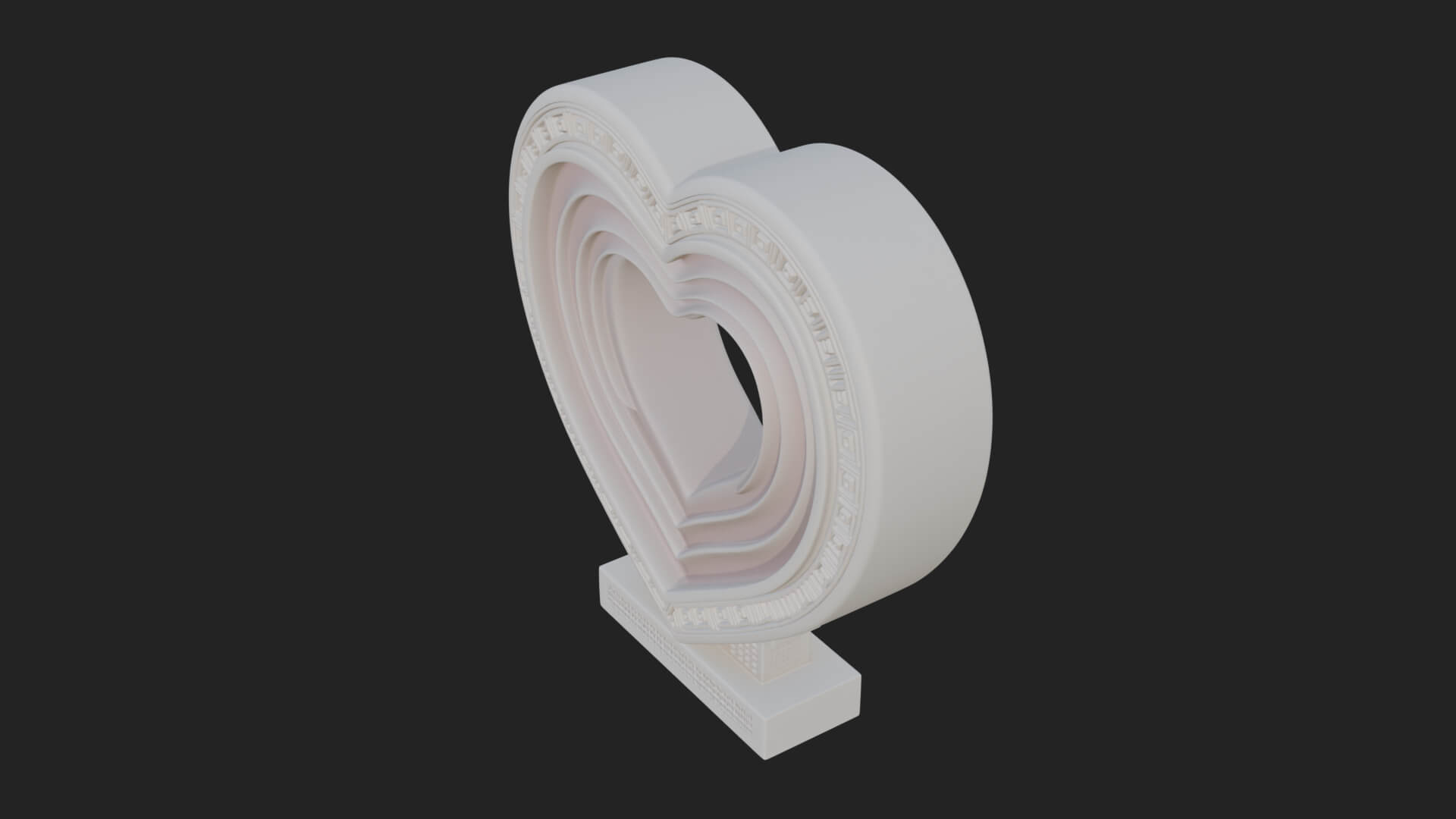 Ornate Framed Heart Plaque Design 256 3D Print Model 3D Model