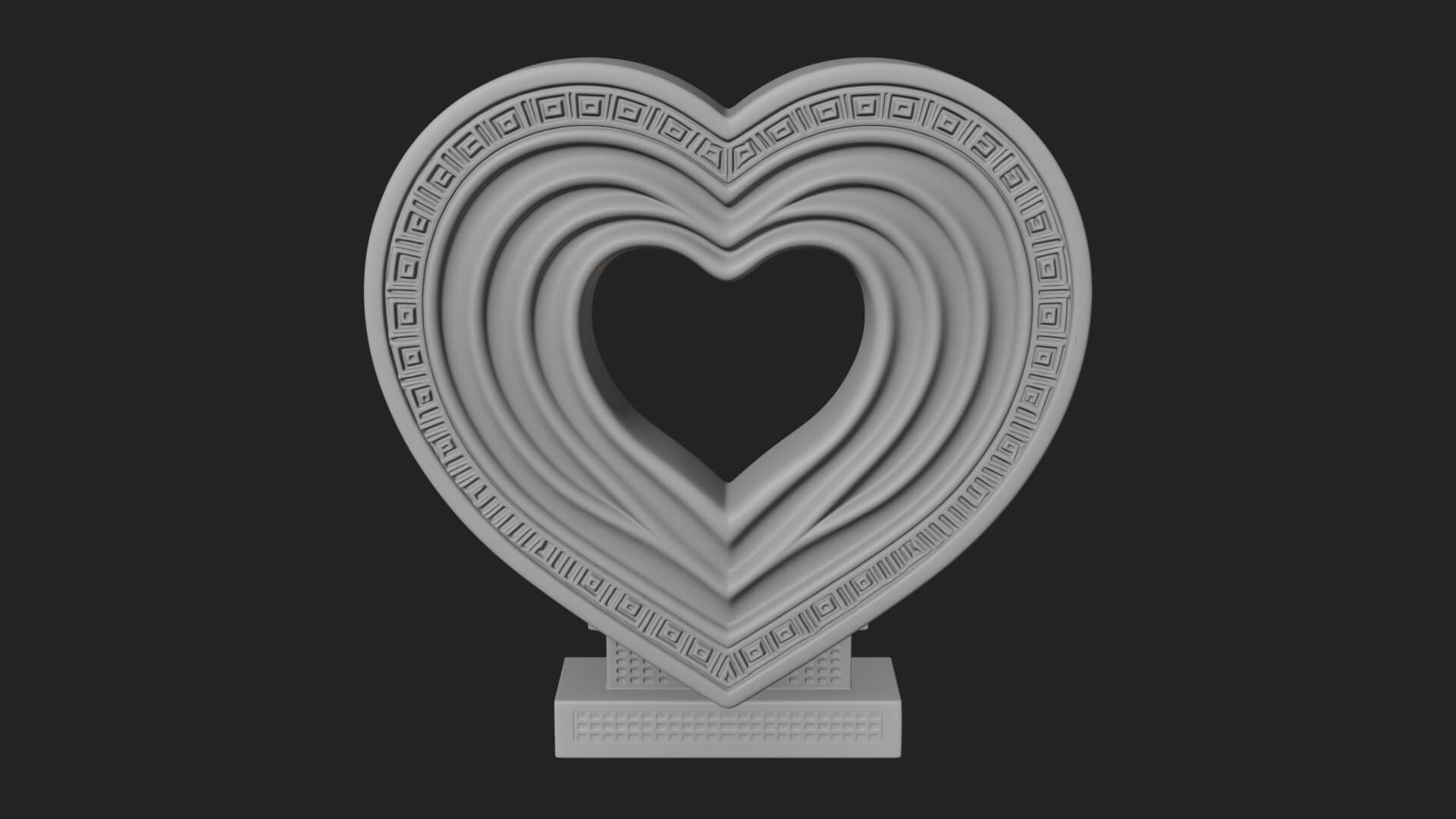 Ornate Framed Heart Plaque Design 256 3D Print Model 3D Model