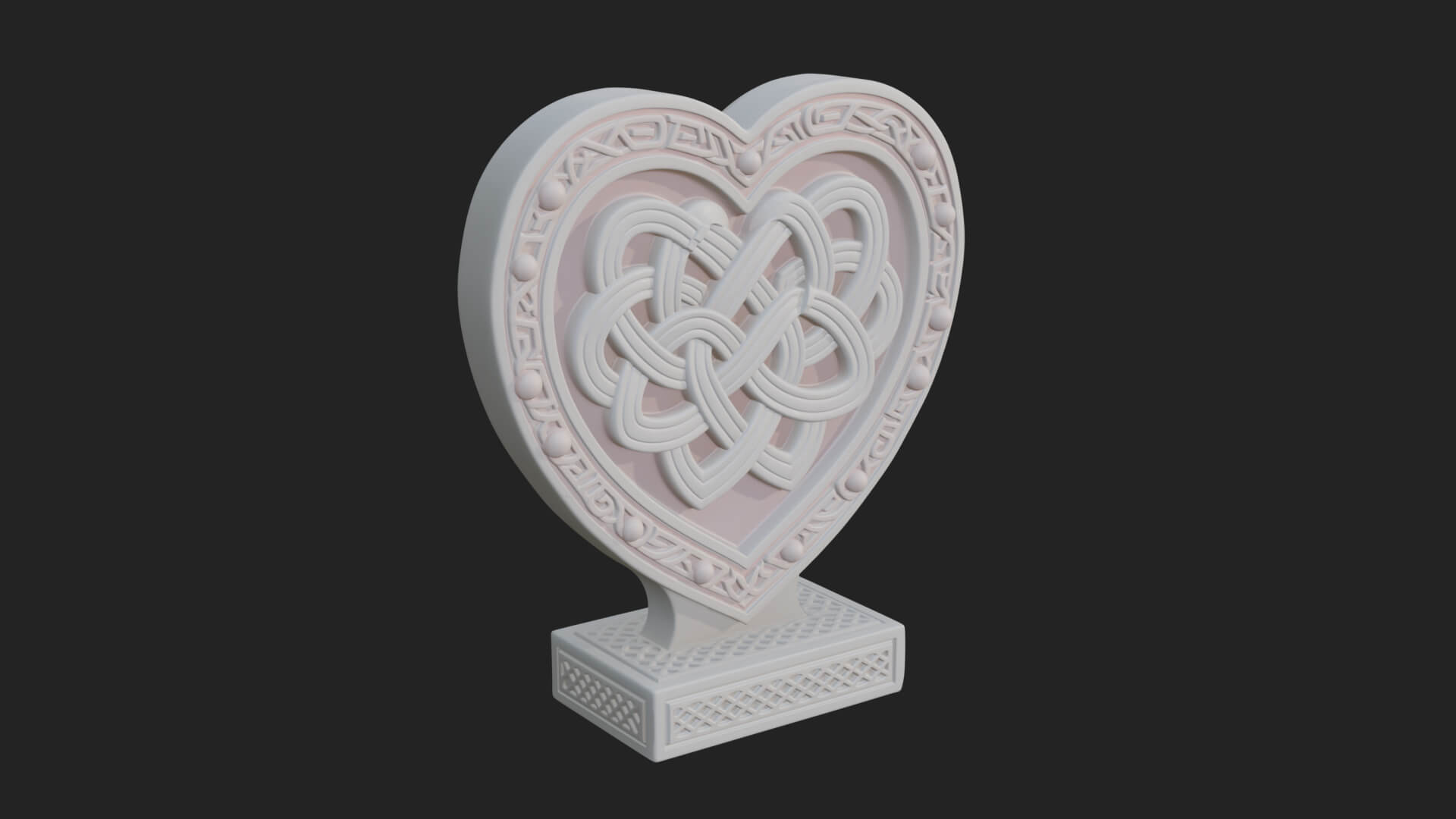 Ornate Framed Heart Plaque Design 257 3D Print Model 3D Model