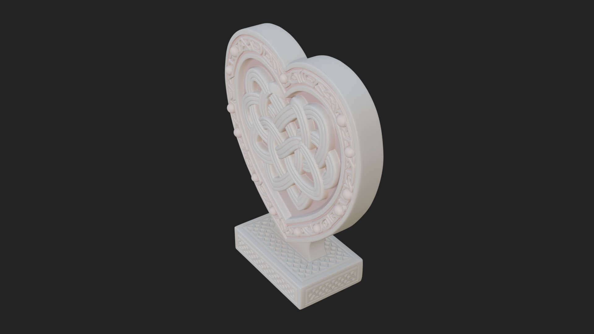 Ornate Framed Heart Plaque Design 257 3D Print Model 3D Model