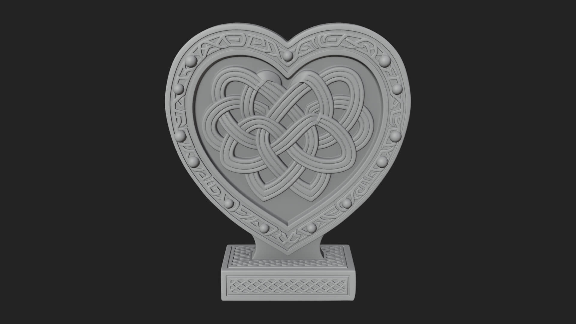 Ornate Framed Heart Plaque Design 257 3D Print Model 3D Model