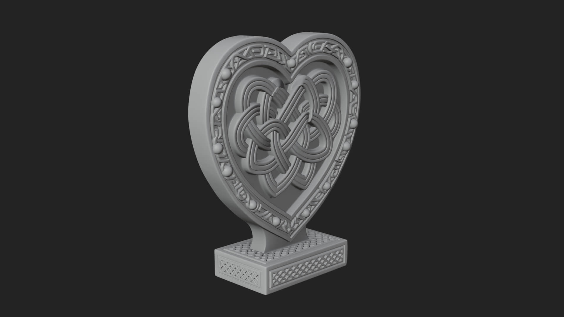 Ornate Framed Heart Plaque Design 257 3D Print Model 3D Model