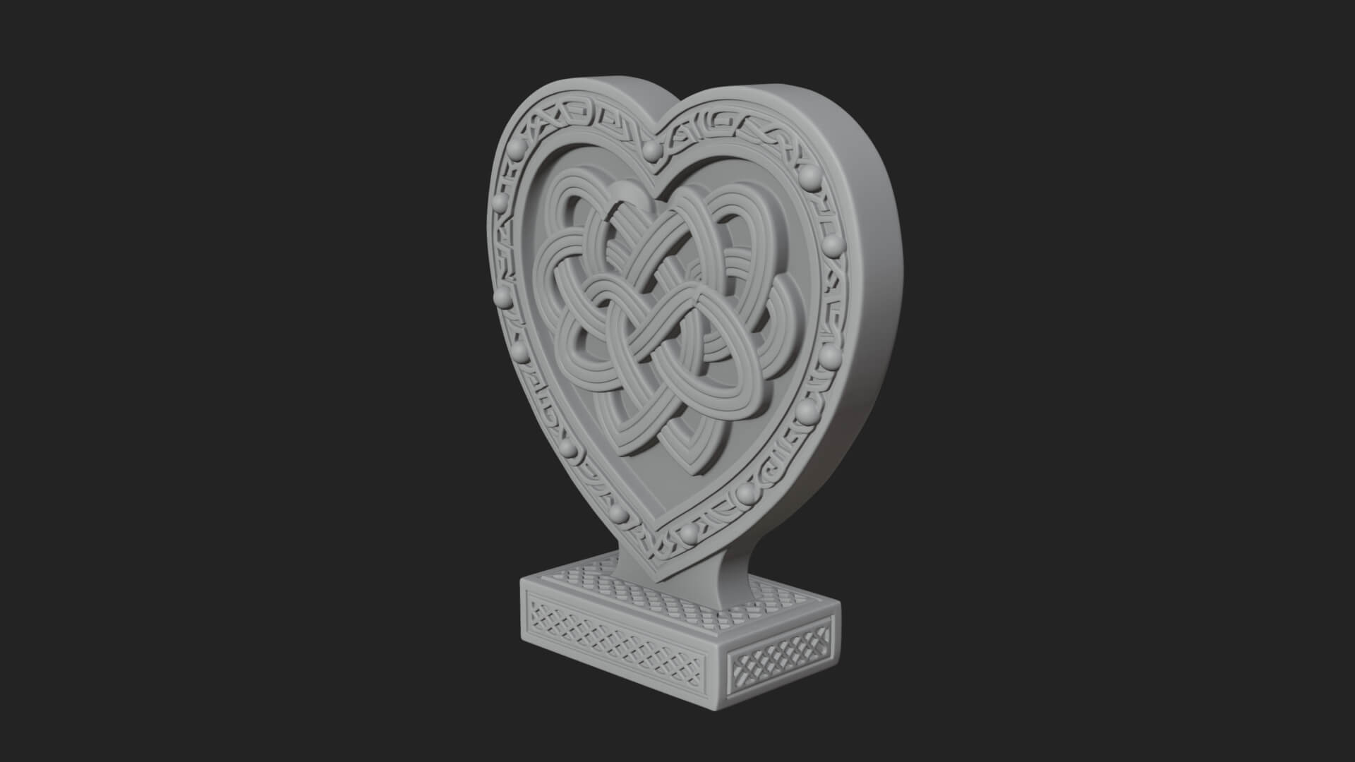 Ornate Framed Heart Plaque Design 257 3D Print Model 3D Model