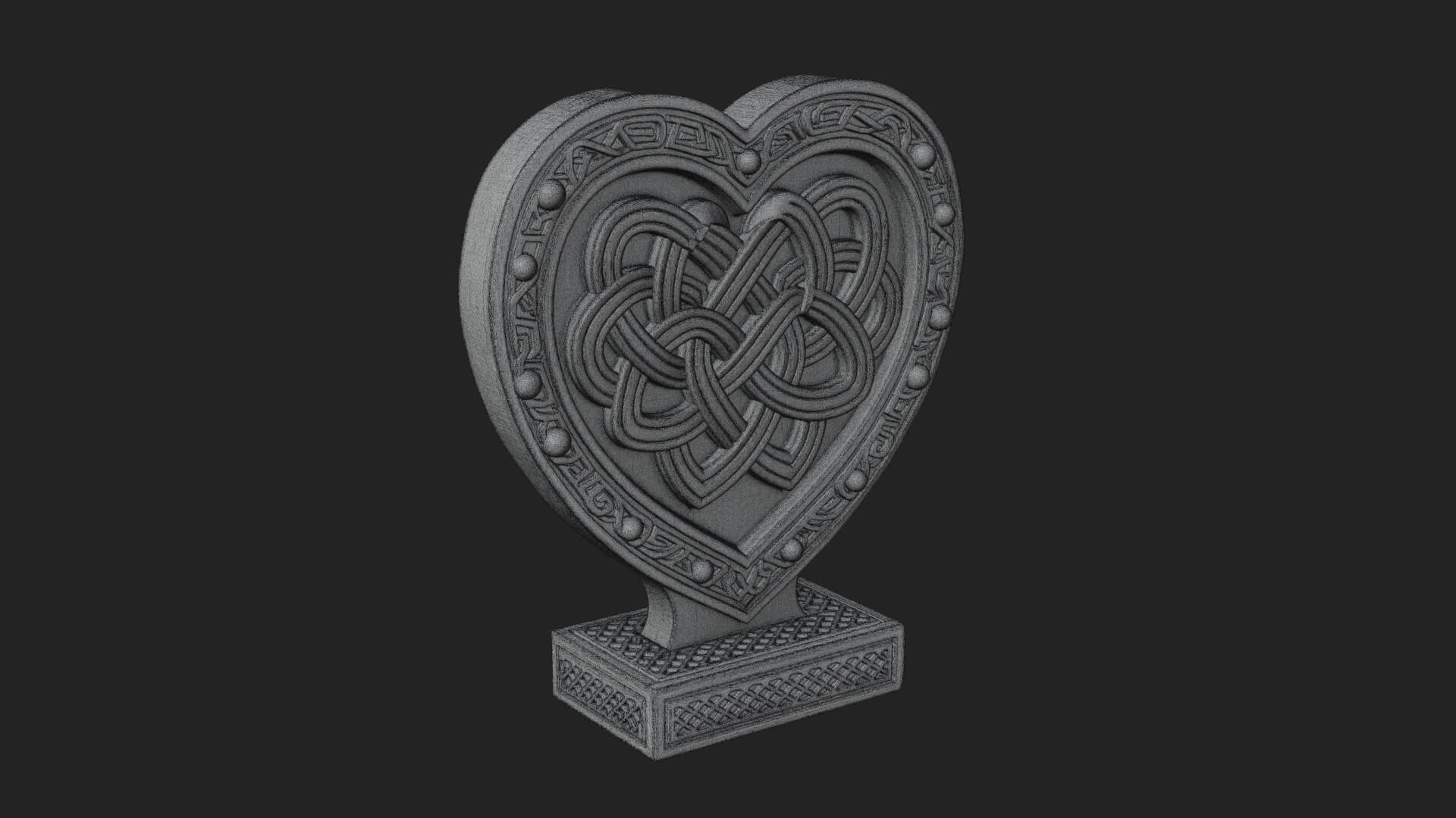 Ornate Framed Heart Plaque Design 257 3D Print Model 3D Model