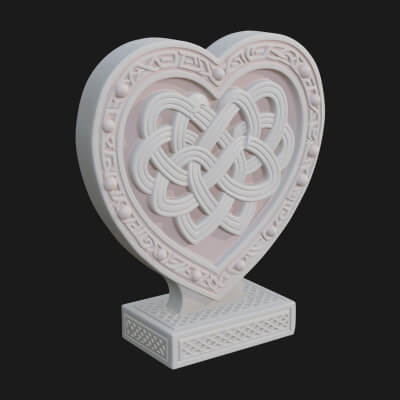 Ornate Framed Heart Plaque Design 257 3D Print Model