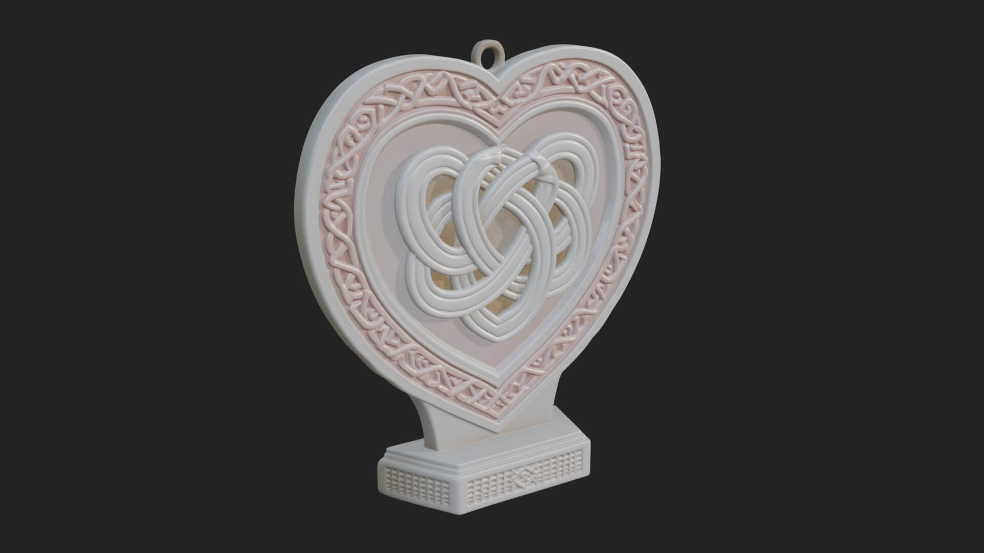 Ornate Framed Heart Plaque Design 258 3D Print Model 3D Model