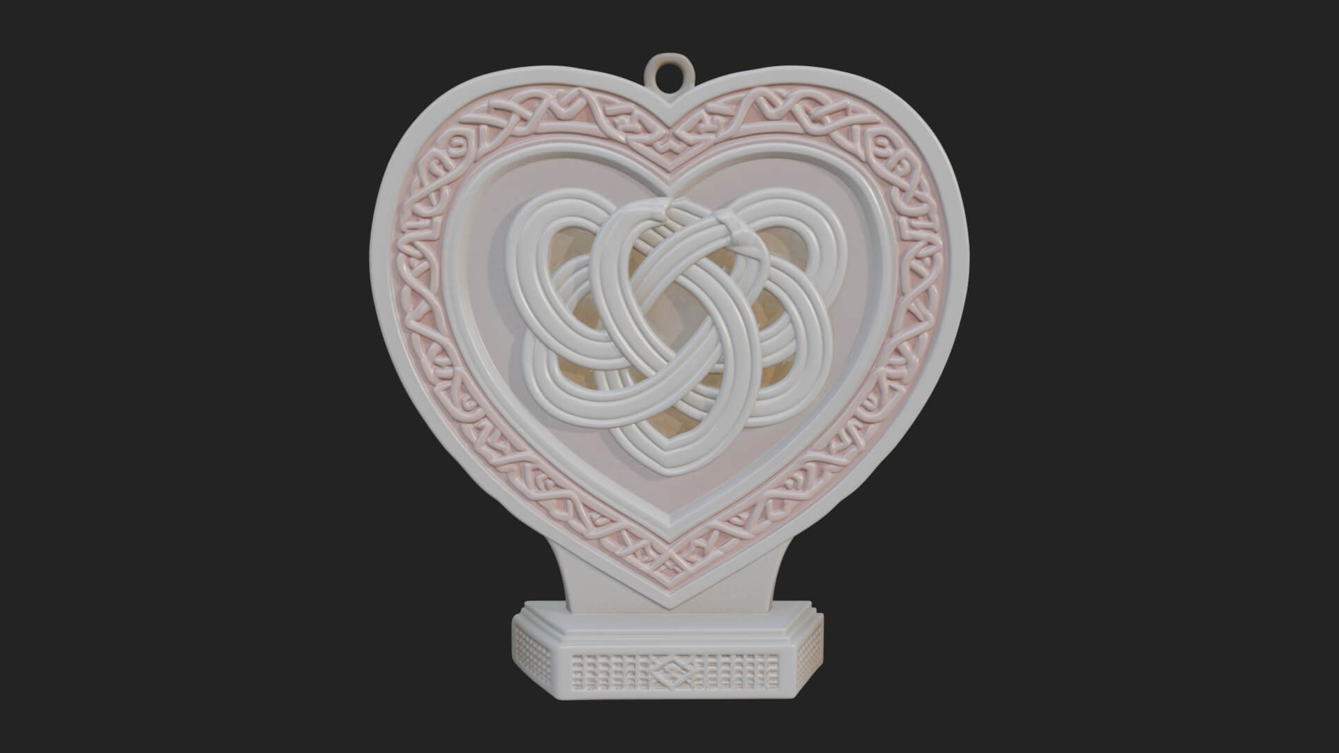 Ornate Framed Heart Plaque Design 258 3D Print Model 3D Model