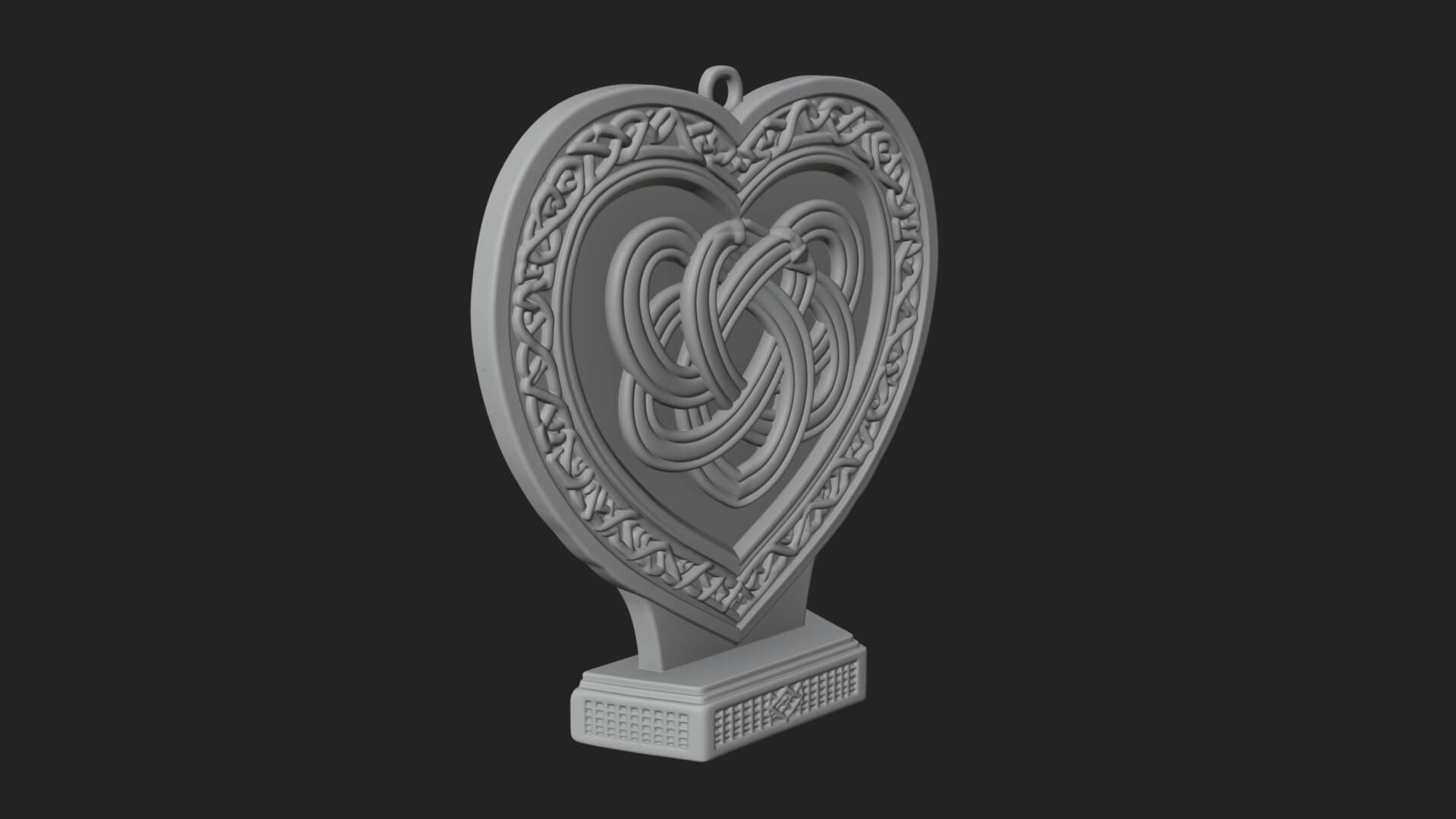 Ornate Framed Heart Plaque Design 258 3D Print Model 3D Model