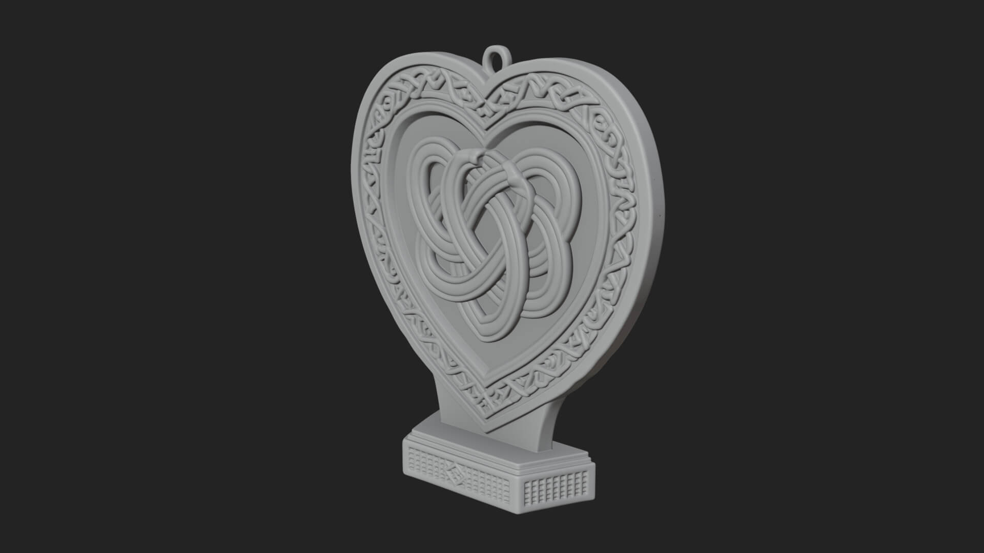 Ornate Framed Heart Plaque Design 258 3D Print Model 3D Model