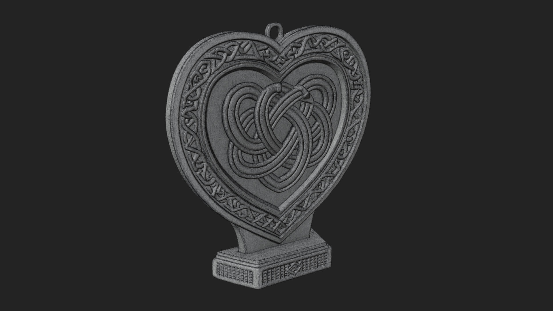 Ornate Framed Heart Plaque Design 258 3D Print Model 3D Model