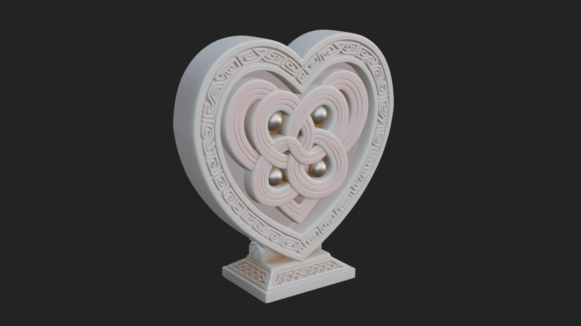 Ornate Framed Heart Plaque Design 259 3D Print Model 3D Model